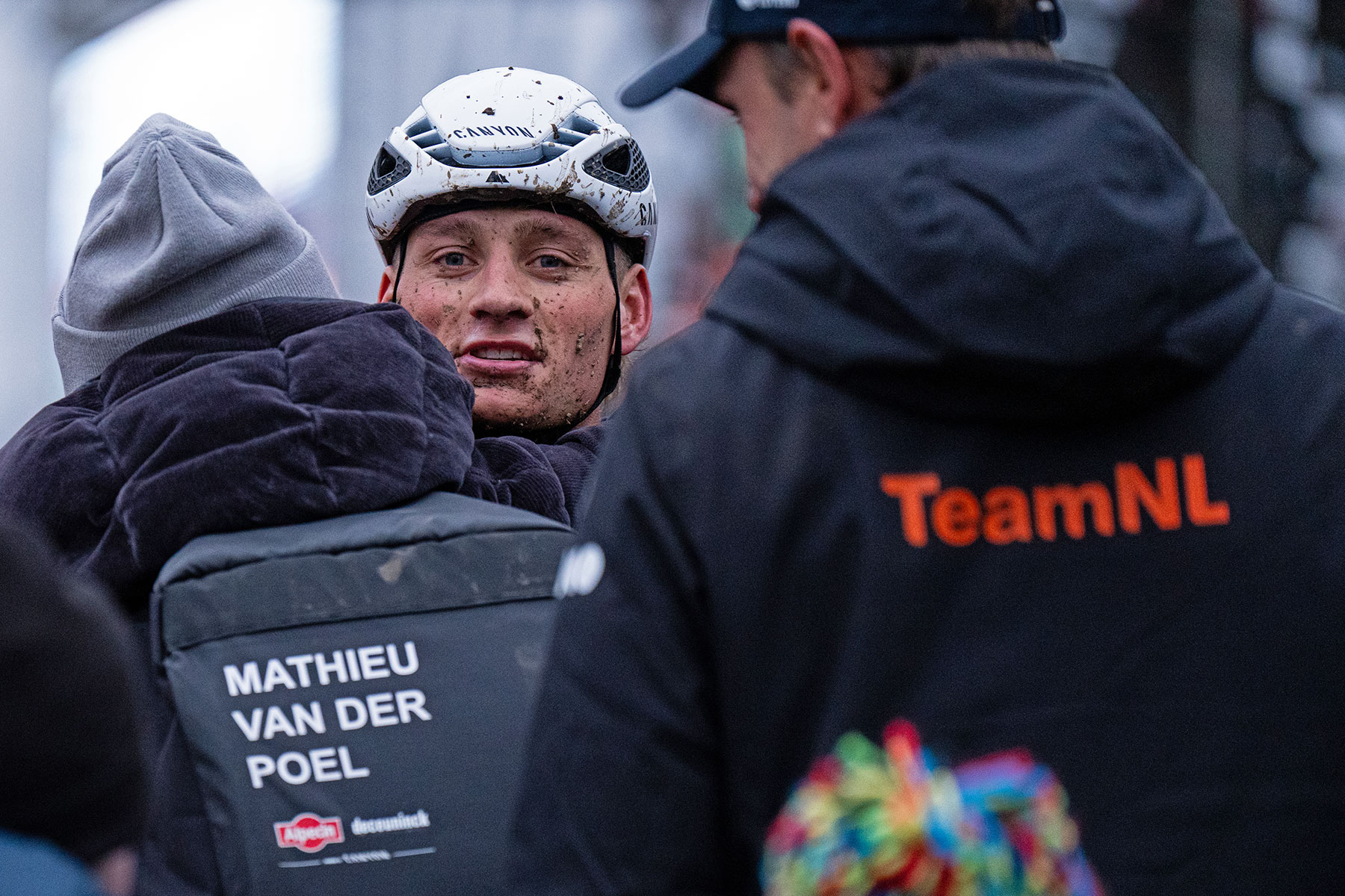 6x UCI Cyclo-Cross World Champion Mathieu van der Poel, Tabor, CZ 2024, photo by Maty Podroužek, post race
