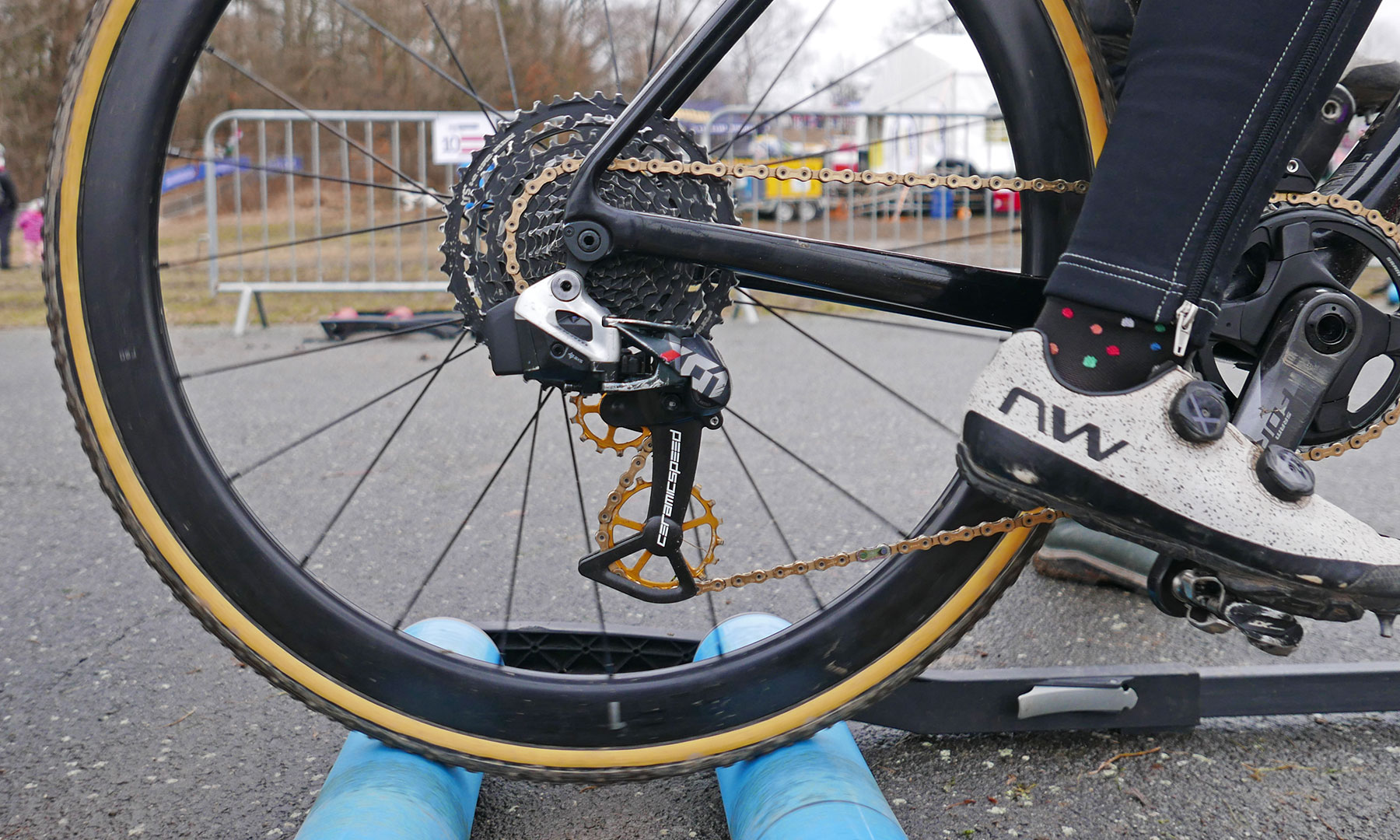 CeramicSpeed OSPW on SRAM X01 mullet at CX Worlds Tabor