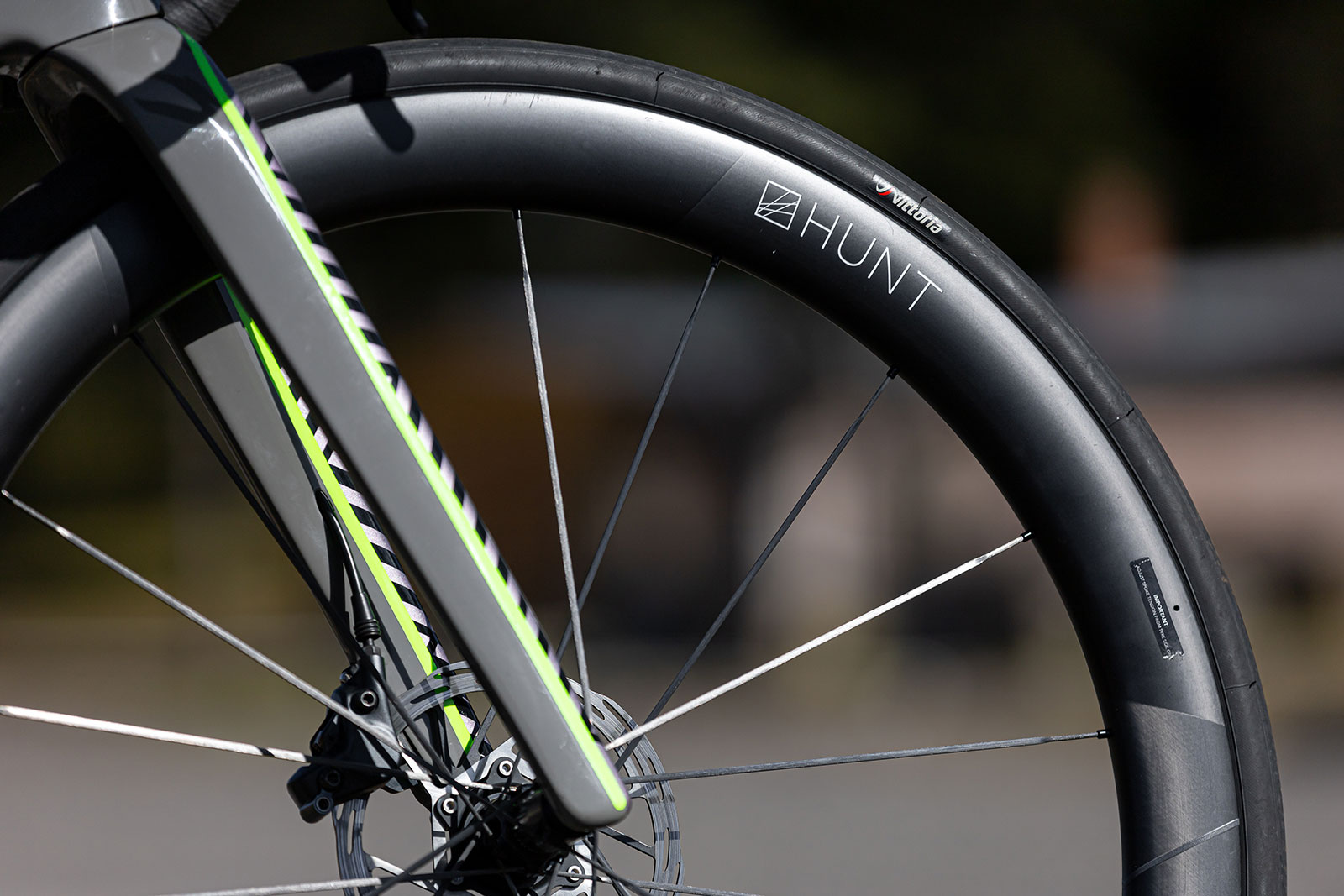 Hunt Sub50 Limitless Aero Disc road wheels are faster lighter more aerodynamic, rim with carbon spokes