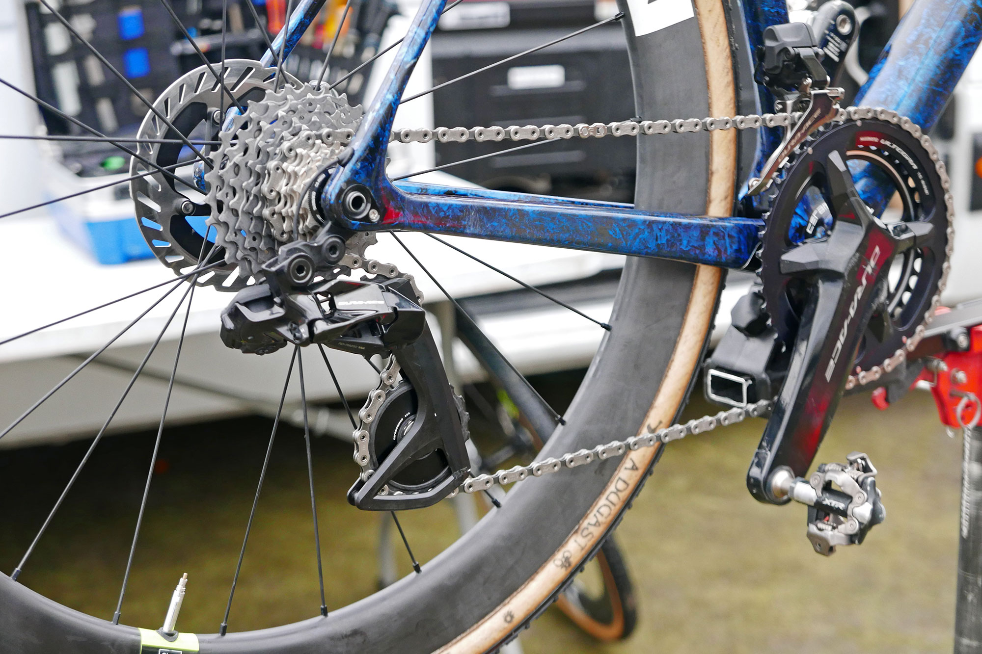 Prototype updated CeramicSpeed OSPW for Shimano Di2 drivetrain detail