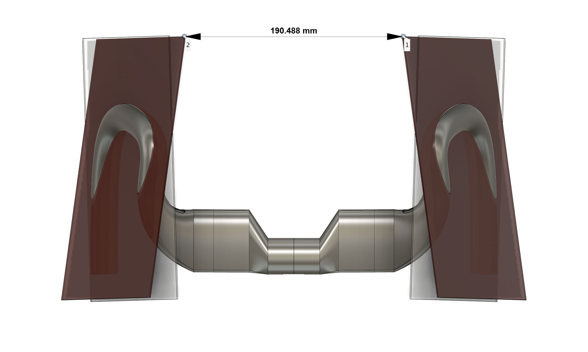 TOOT Ashaa RR 3D-printed stainless steel ultra-narrow aero road racing handlebar, angled hoods