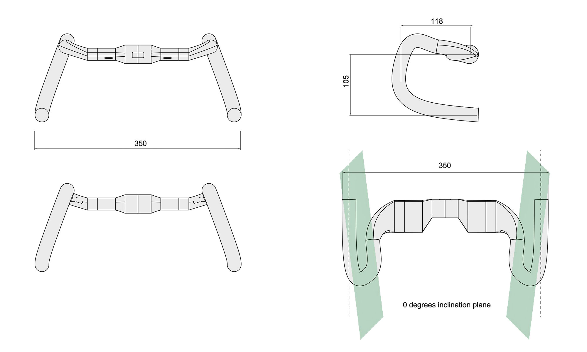 TOOT Ashaa RR 3D-printed stainless steel ultra-narrow aero road racing handlebar, standard geometry dimension