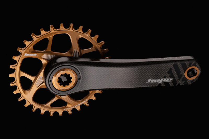 hope carbon evo cranks with bronze chainring