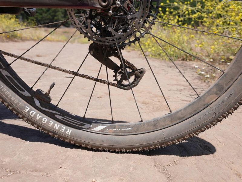 closeup details of 2024 specialized epic 8 s-works wheel and tire