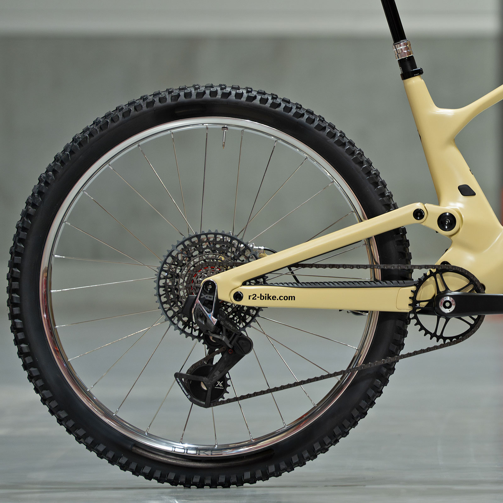 Dangerholm Scott Genius ST custom all-mountain bike of the future project, silver rear wheel