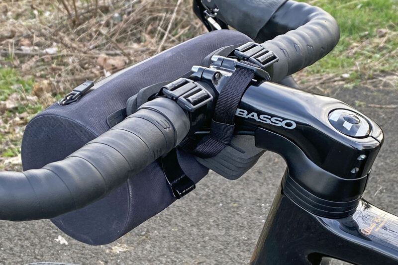 Silca Grinta bags, lightw & compact fast-packing bikepacking packs Review, bar attchment detail