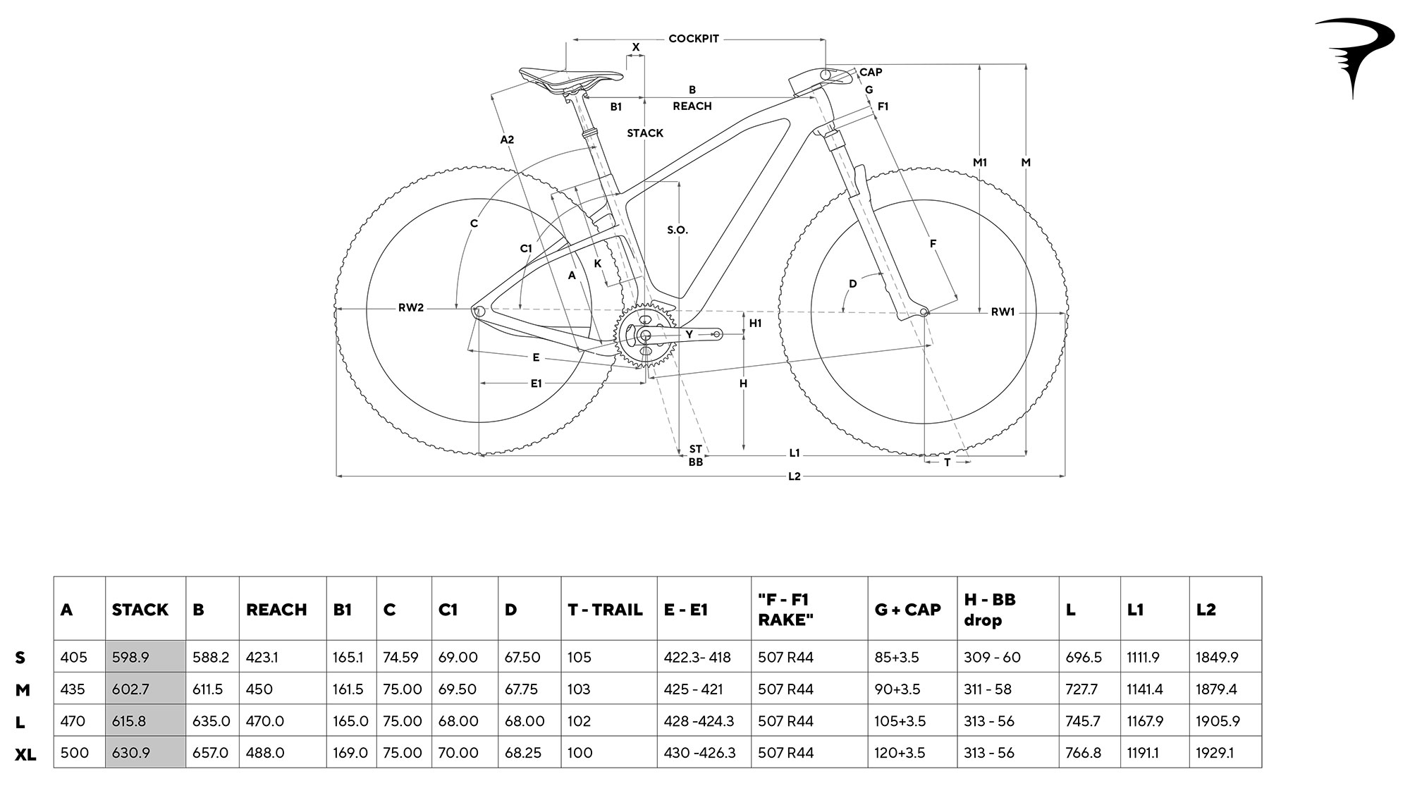 2024 Pinarello Dogma XC Hard Tail cross-country hardtail mountain bike, geometry