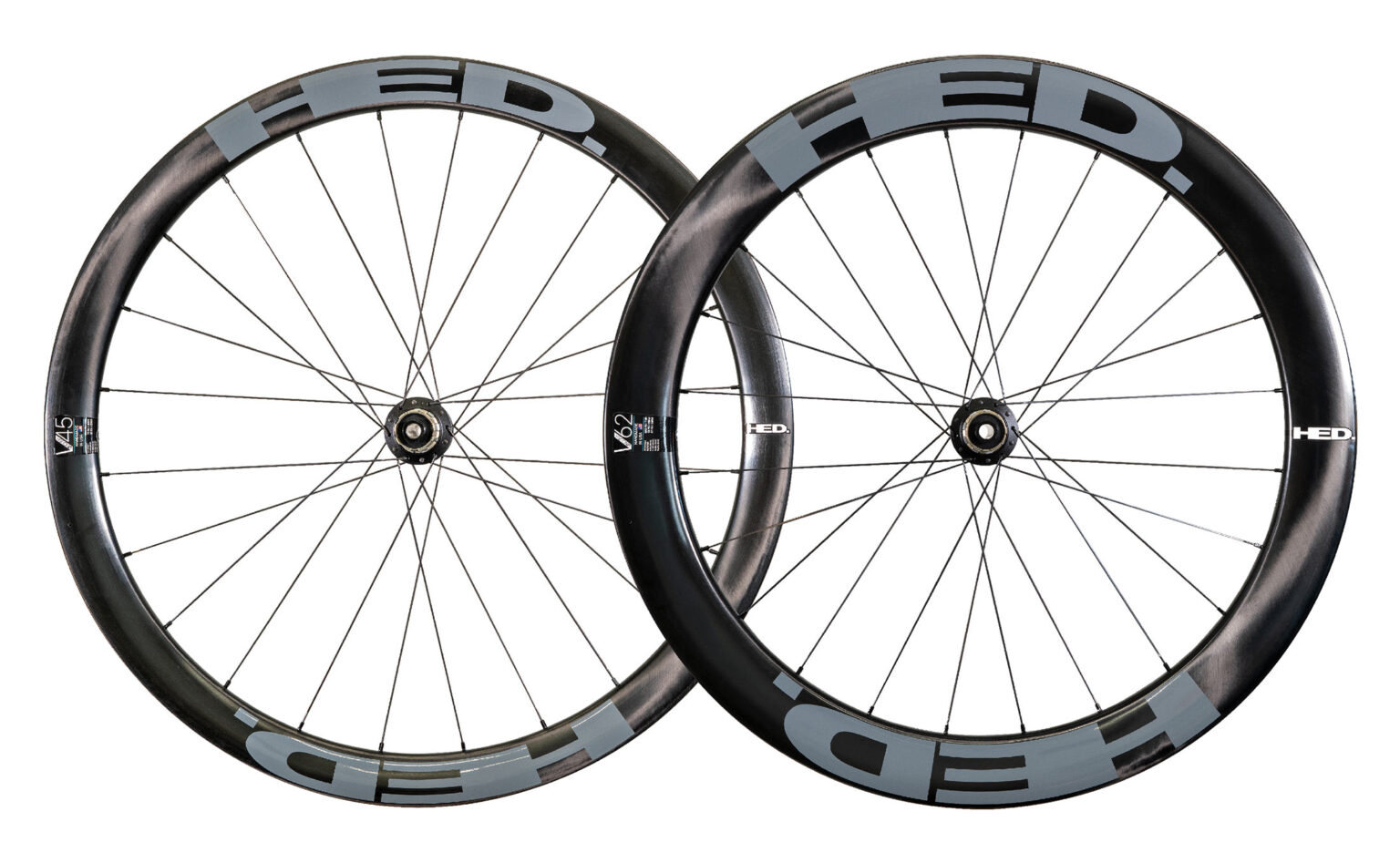 HED Vanquish road bike wheels shown in different depths