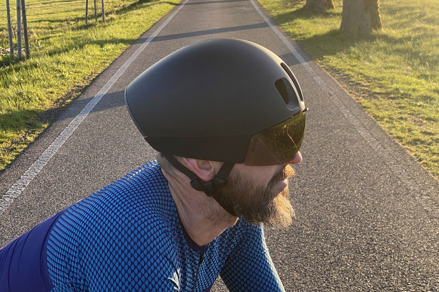 POC Procen Air mini aero road race helmet inspired by TT aerodynamics, side