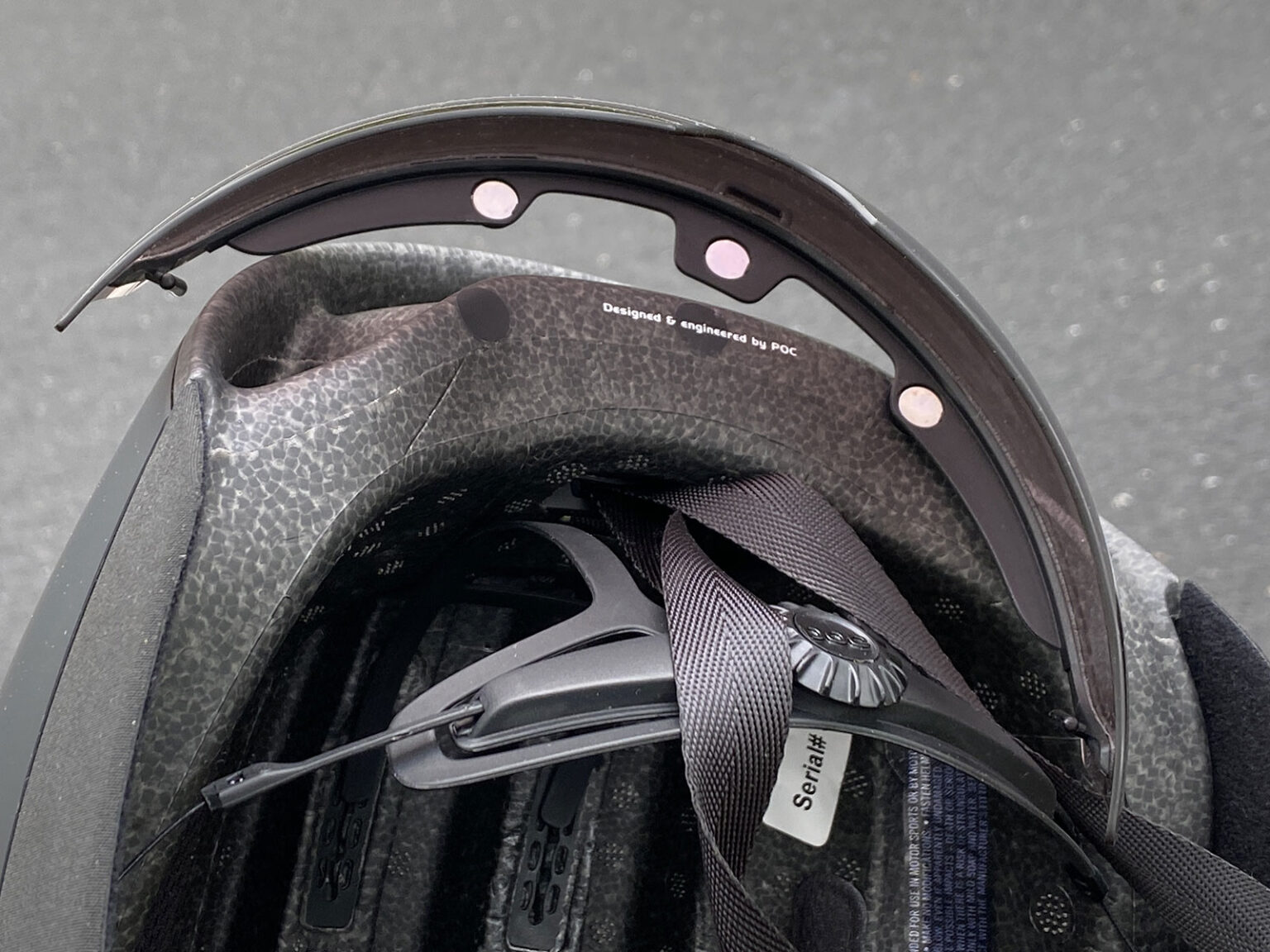 POC Procen Air aero road race helmet Review, magnetic rear visor garage