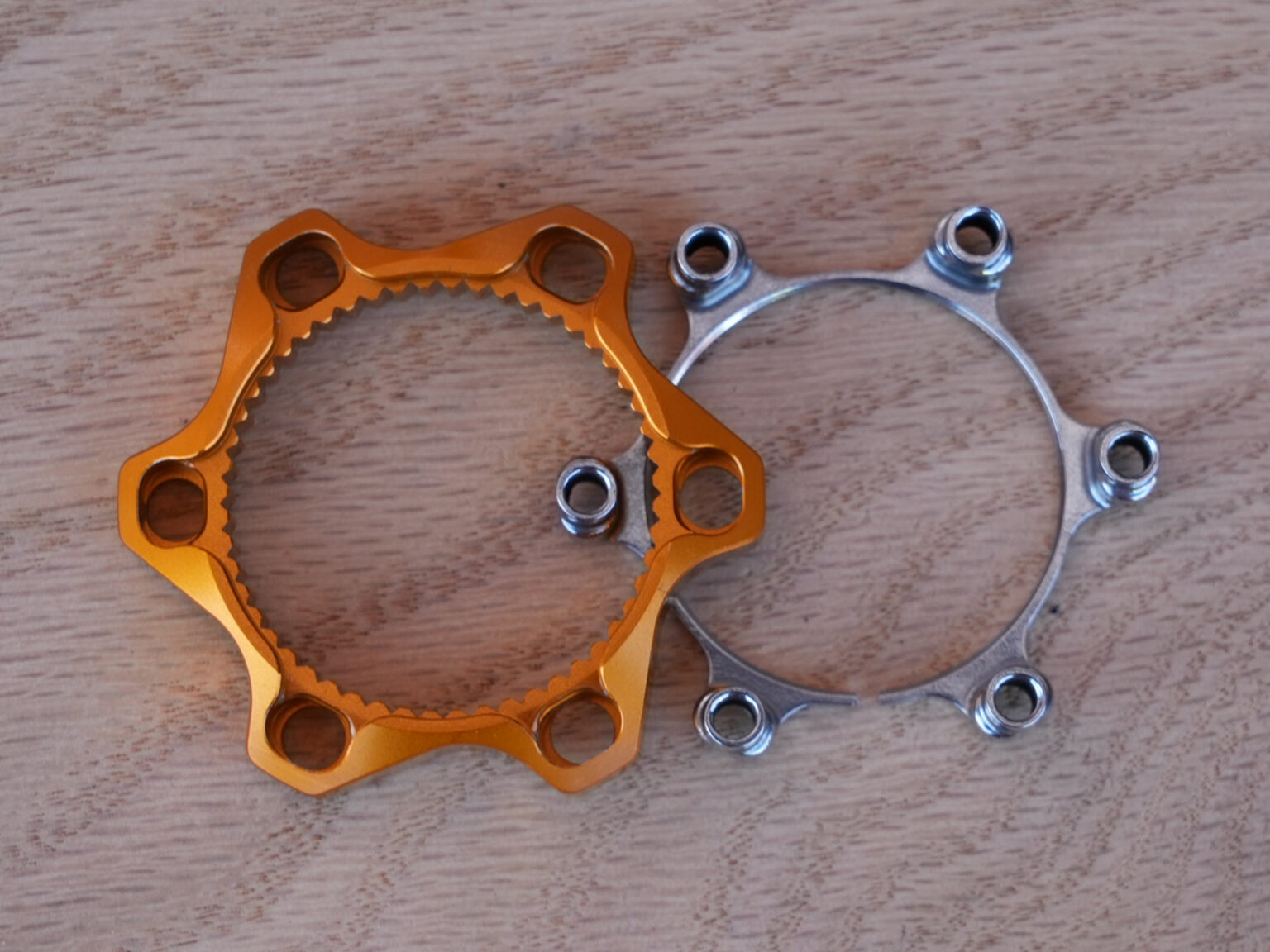 brake rotor mounting adapters for prototype gravel hubs from project 321