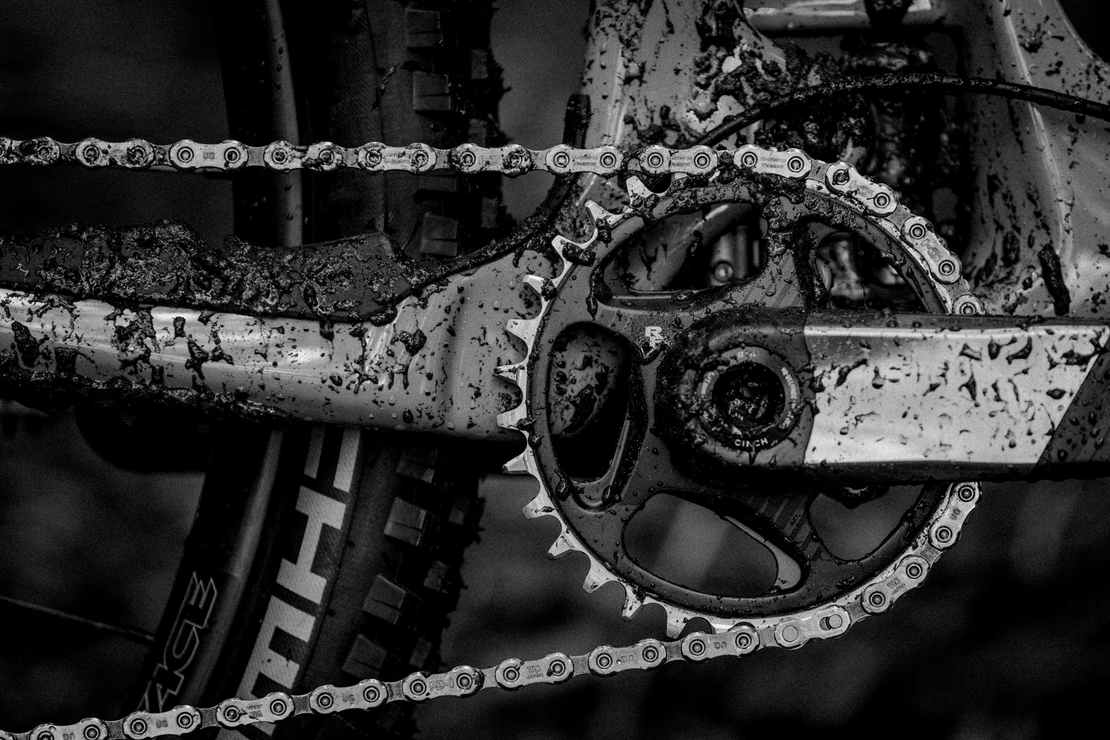 race face era carbon and steel chainring on a bike