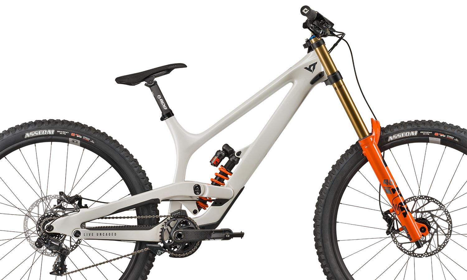 2024 YT Tues mk4 all-new super adjustable carbon DH bike, full-carbon frame detail