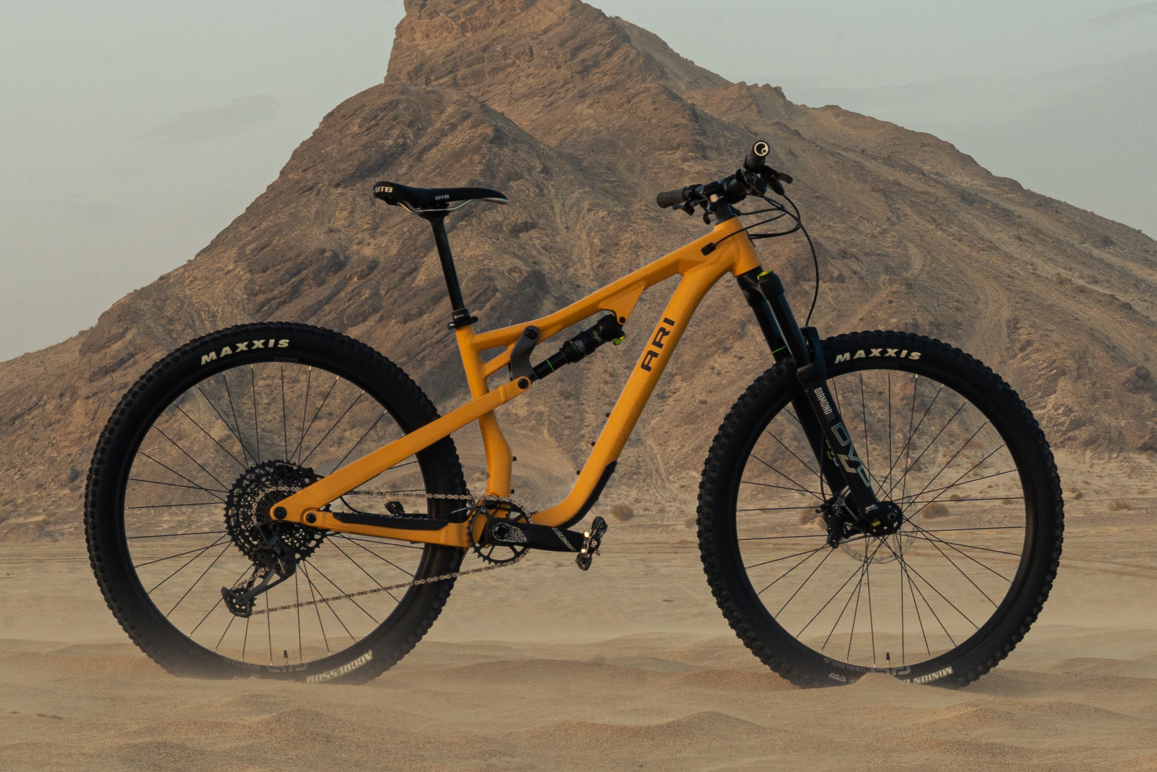 ari cascade alloy trail bike shown in the desert