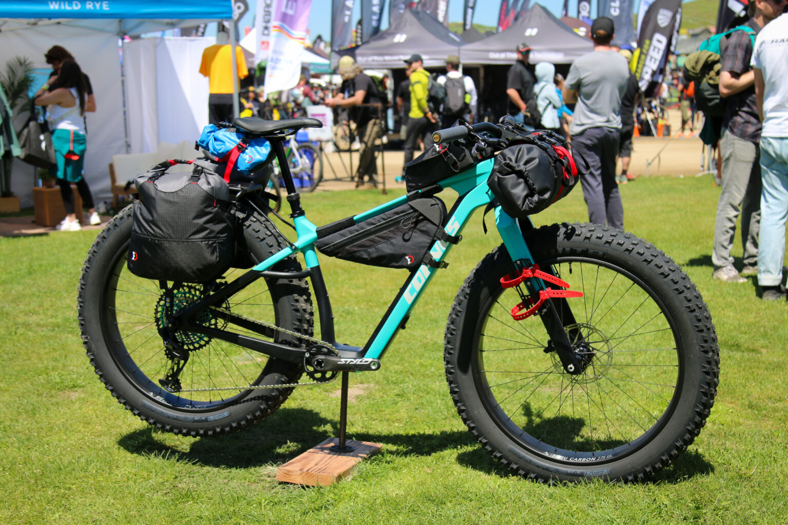 Corvus Akio adventure fat bike Revelate cargo cage pannier prototype