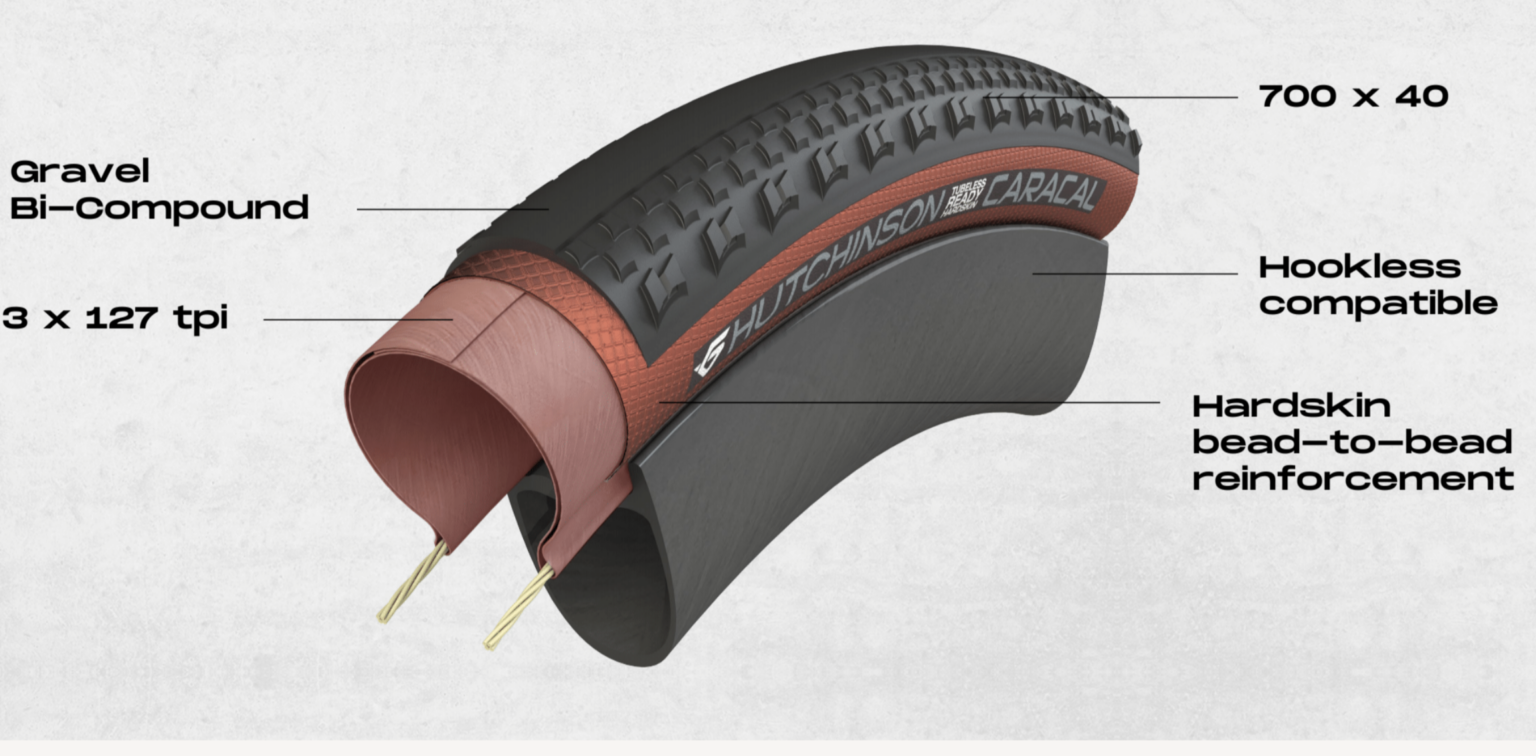 Hutchinson Caracal gravel tire tech drawing