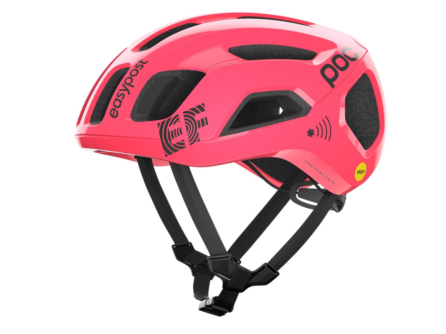 POC Ventral Air MIPS helmet 2024 EF Education-EasyPost team replica pink limited edition, side view