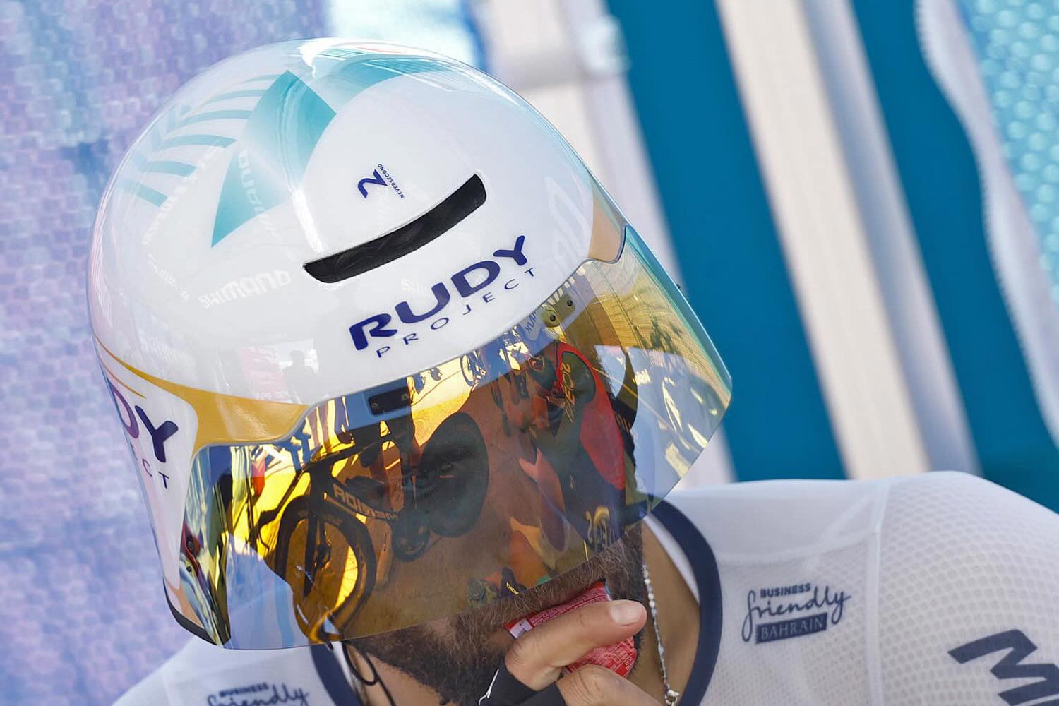 Rudy Project Wingdream time trial aero helmet front, Giro d'Italia race photos by Sprint Cycling