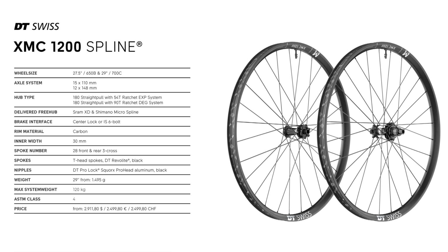 DT Swiss 1200 series all-new lightweight carbon mountain bike wheels, XMC all-mountain trail