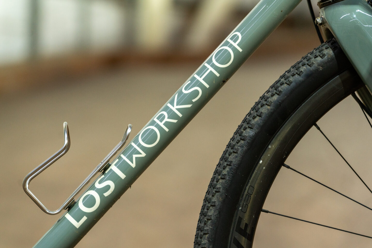 MADE Australia Gallery Gravel Bikes Lost Workshop Green downtube logo