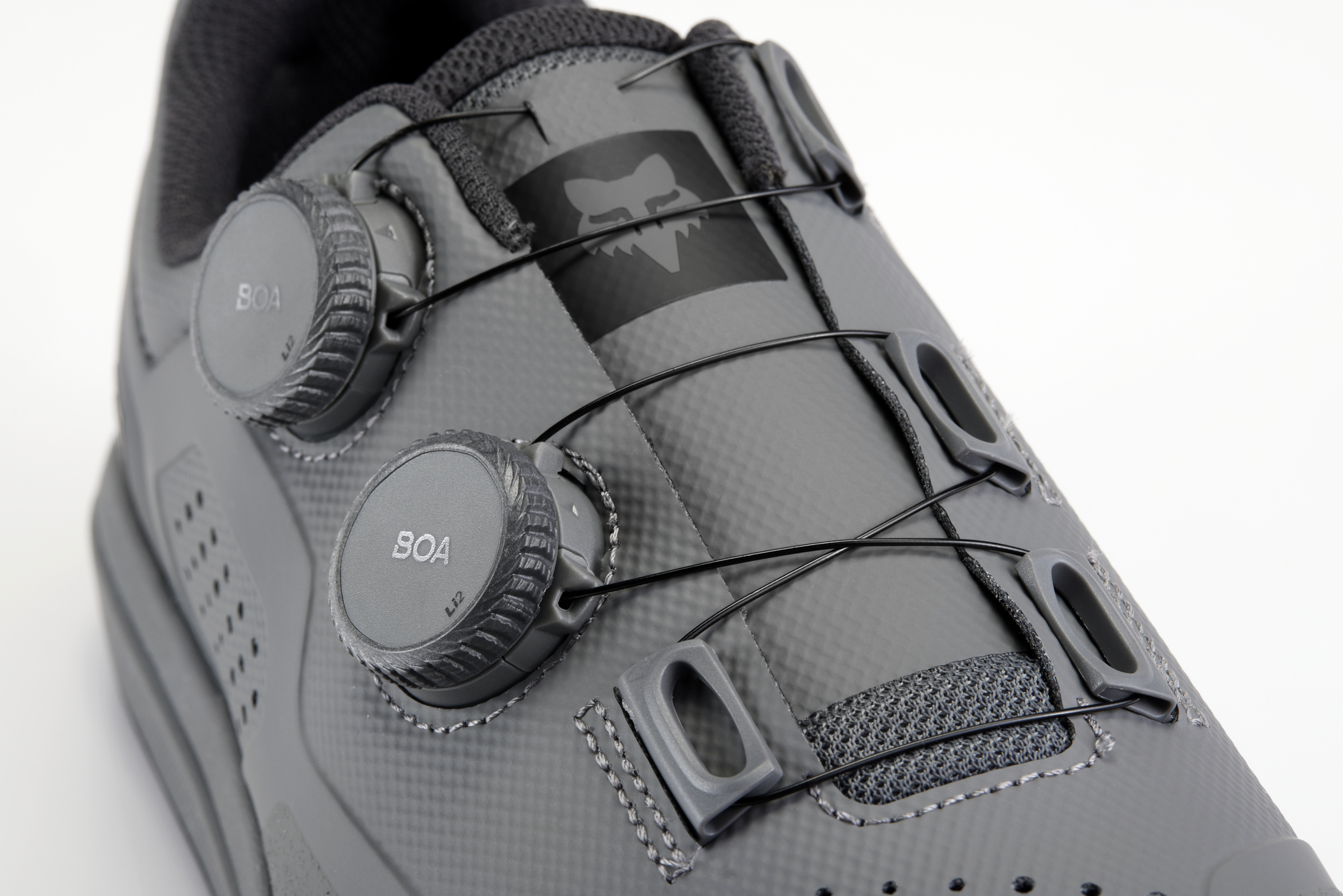 BOA dials on a mpuntain bike shoe. BOA Fit System