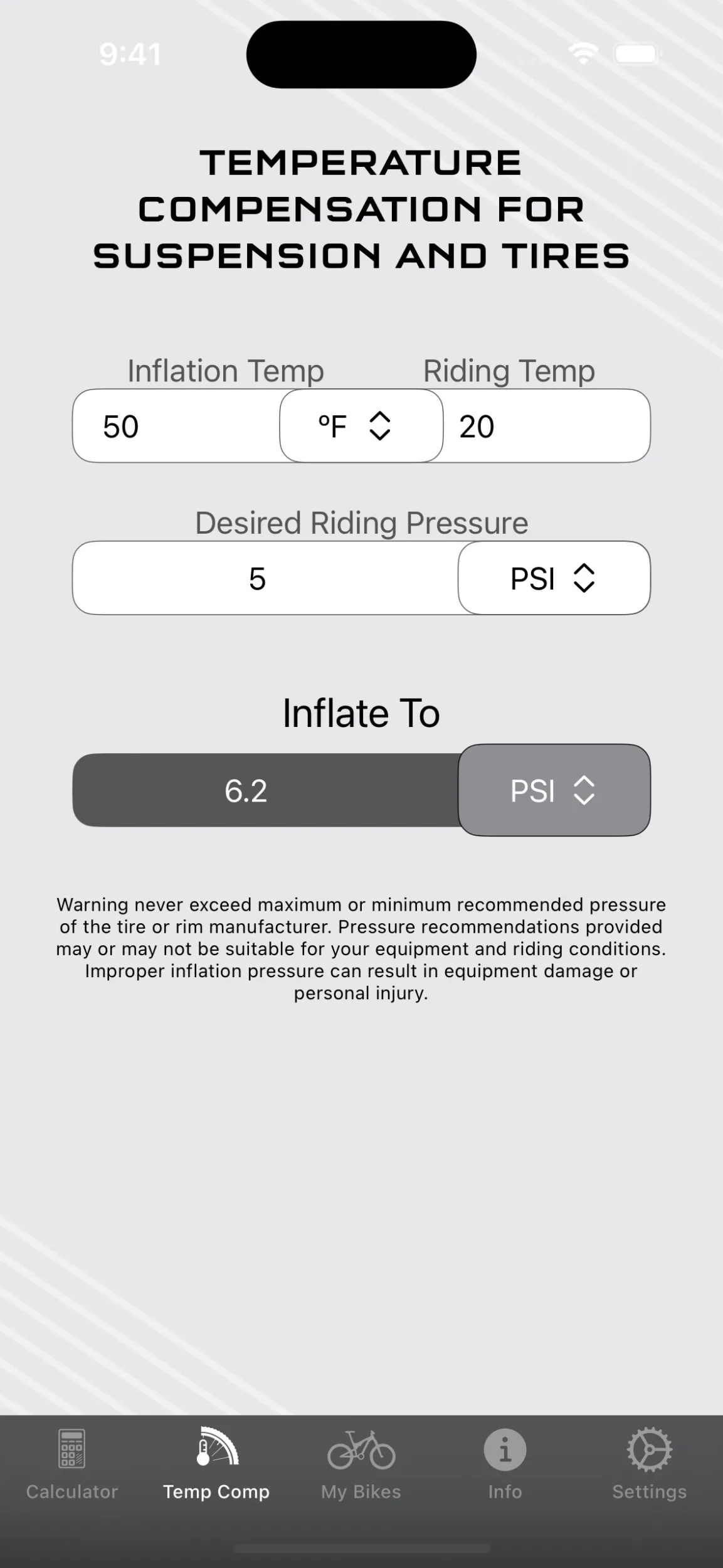 Wolf Tooth Components tire pressure calculator