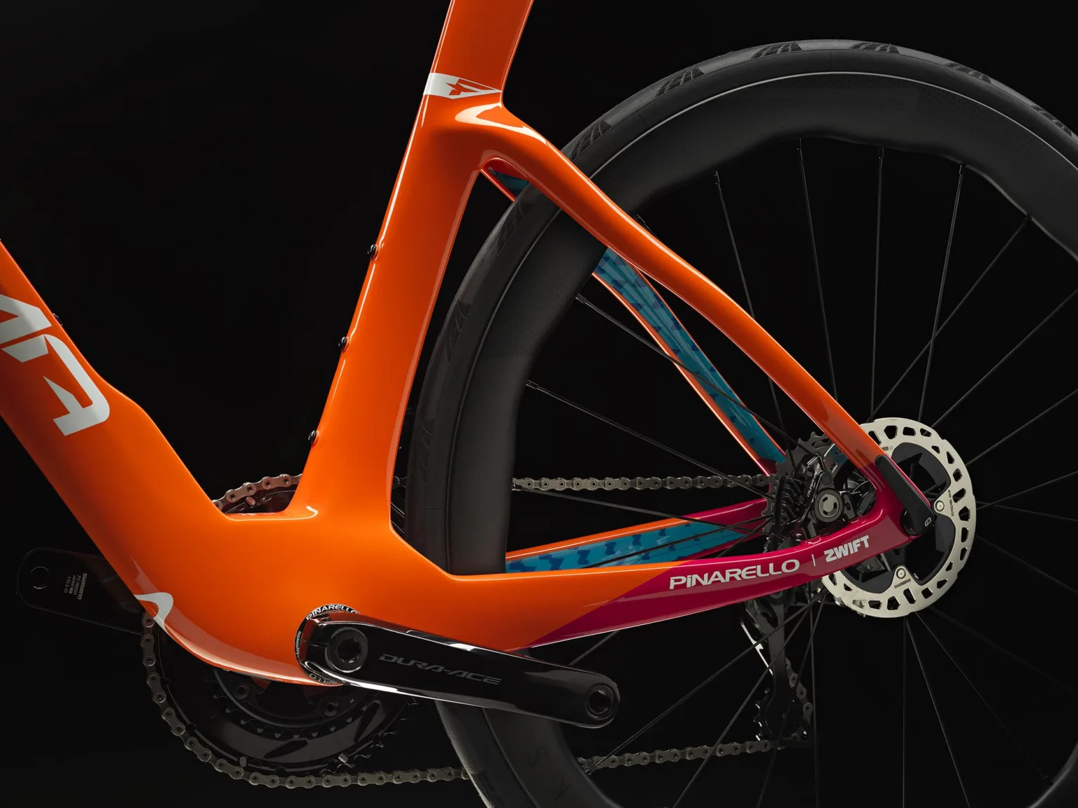 Pinarello x Zwift Dogma F limited edition carbon road bike, NDS rear end