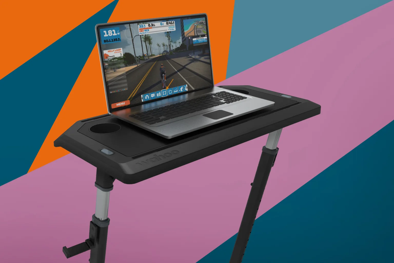 Wahoo KICKR Desk v2 indoor cycling training desk, teaser