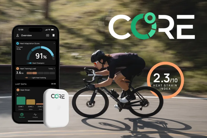 CORE 2 Shrinks Body Temperature Sensor 48% Making Training for Hot Weather Cycling Easier