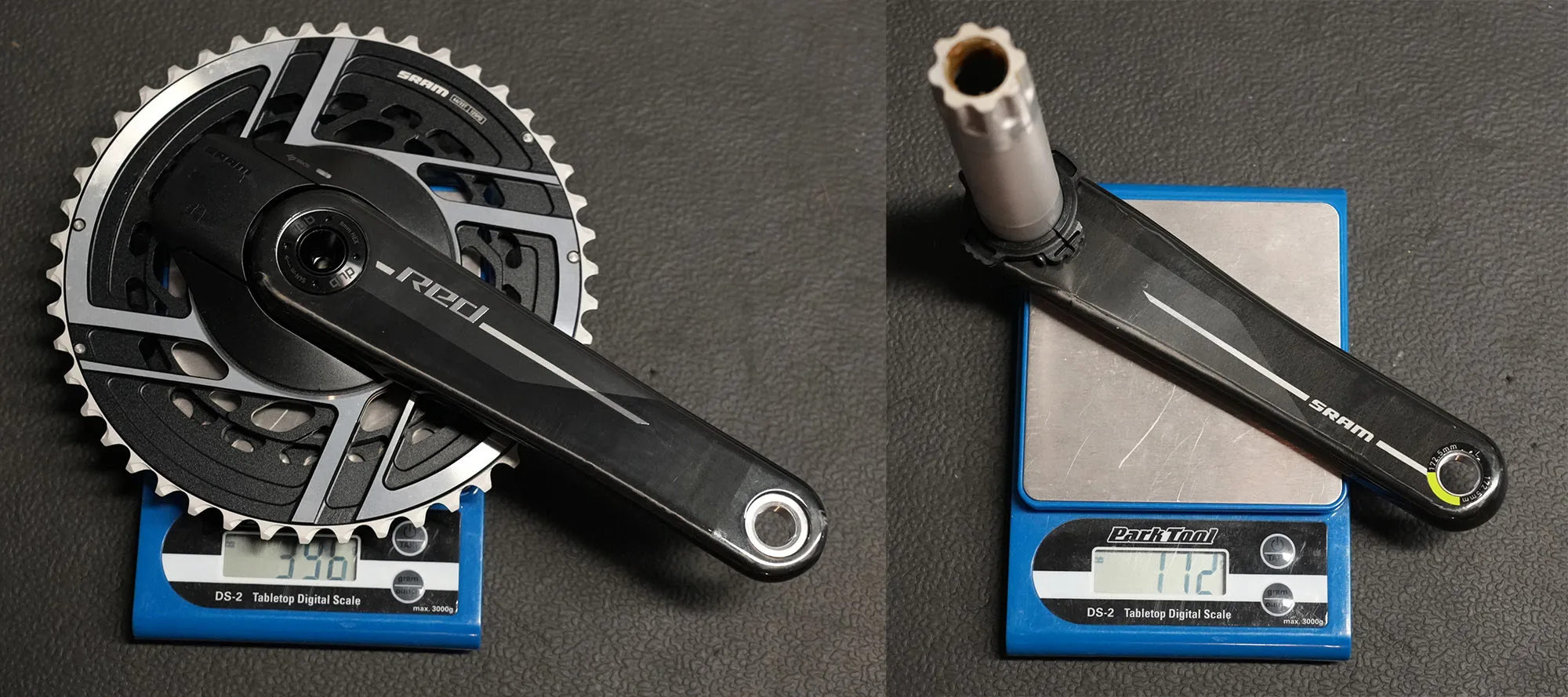 actual weights on scale for new sram red axs e1 components.