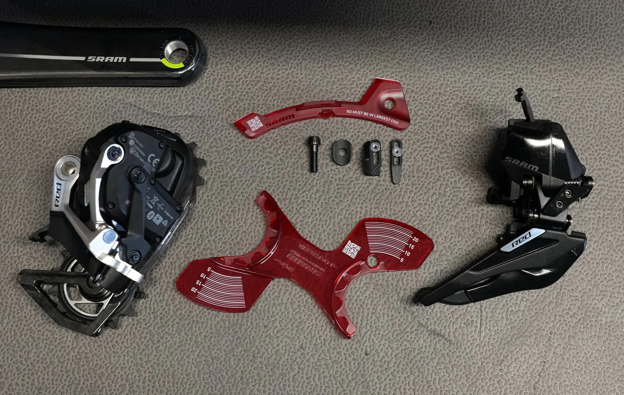 installation tools for new sram red axs e1 derailleurs.