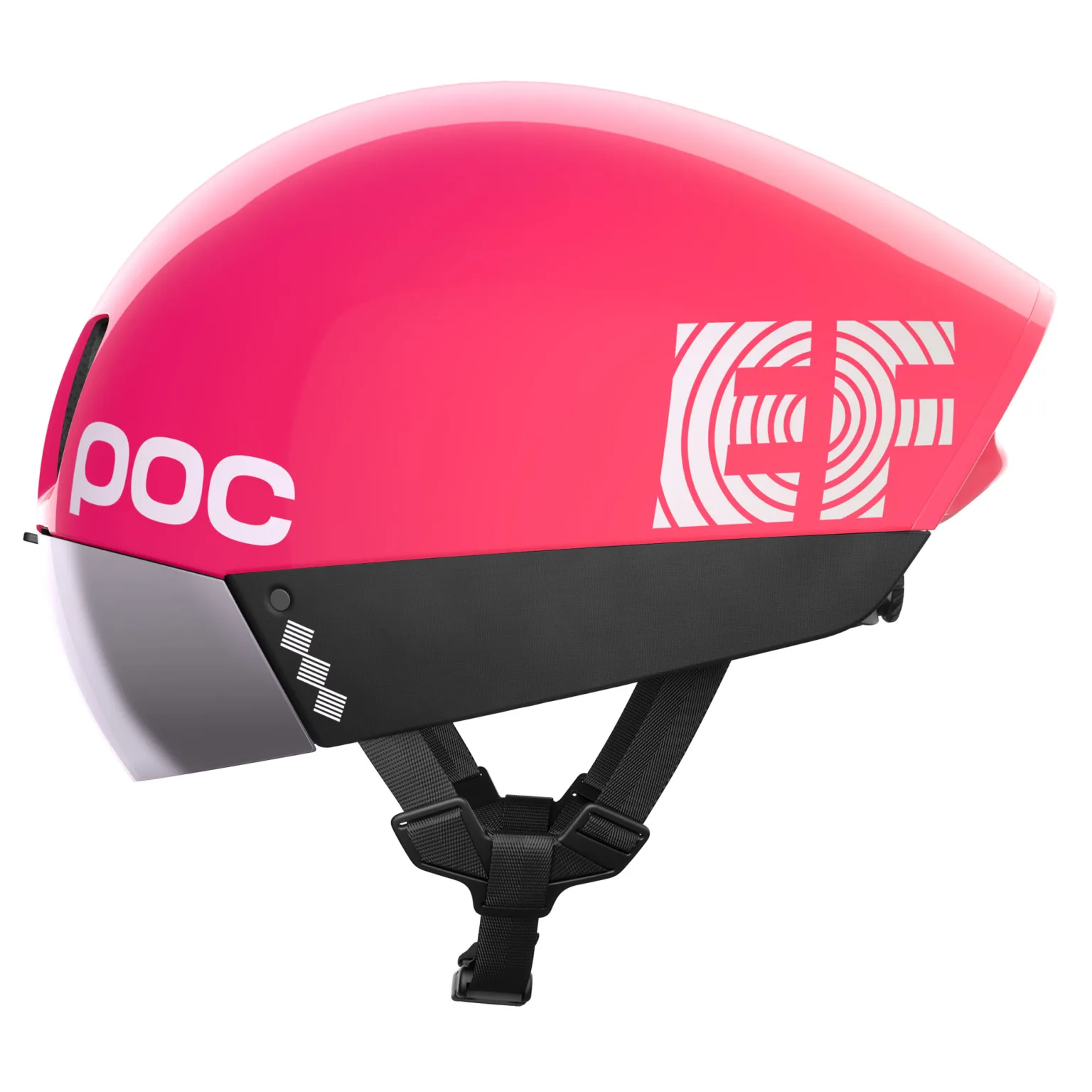 2025 POC Procen Air EF Pro Cycling aero road bike helmet, pink team replica, left side