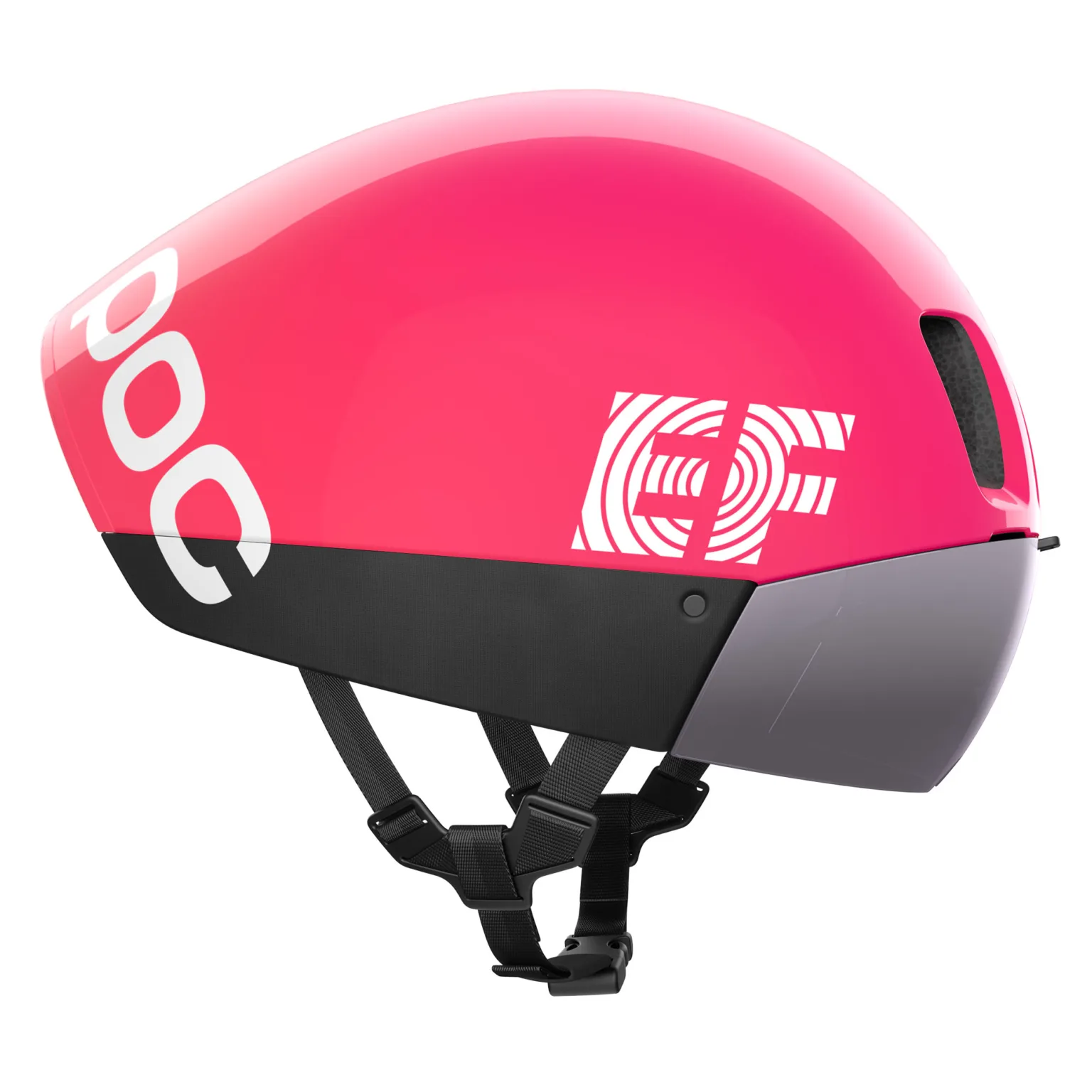 2025 POC Procen Air EF Pro Cycling aero road bike helmet, pink team replica, right side