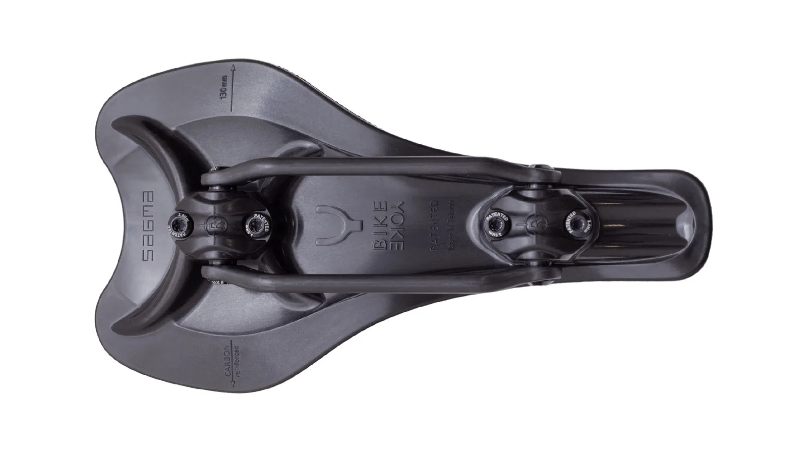 BikeYoke Sagma 3D affordable 3d-printed saddle comfort, rail suspension shell