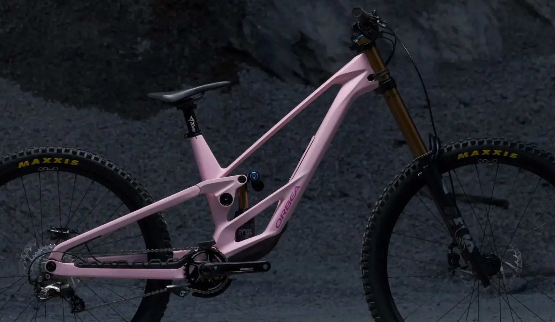 2025 Orbea Rallon DH carbon downhill bike and enduro transformer, a pink bike