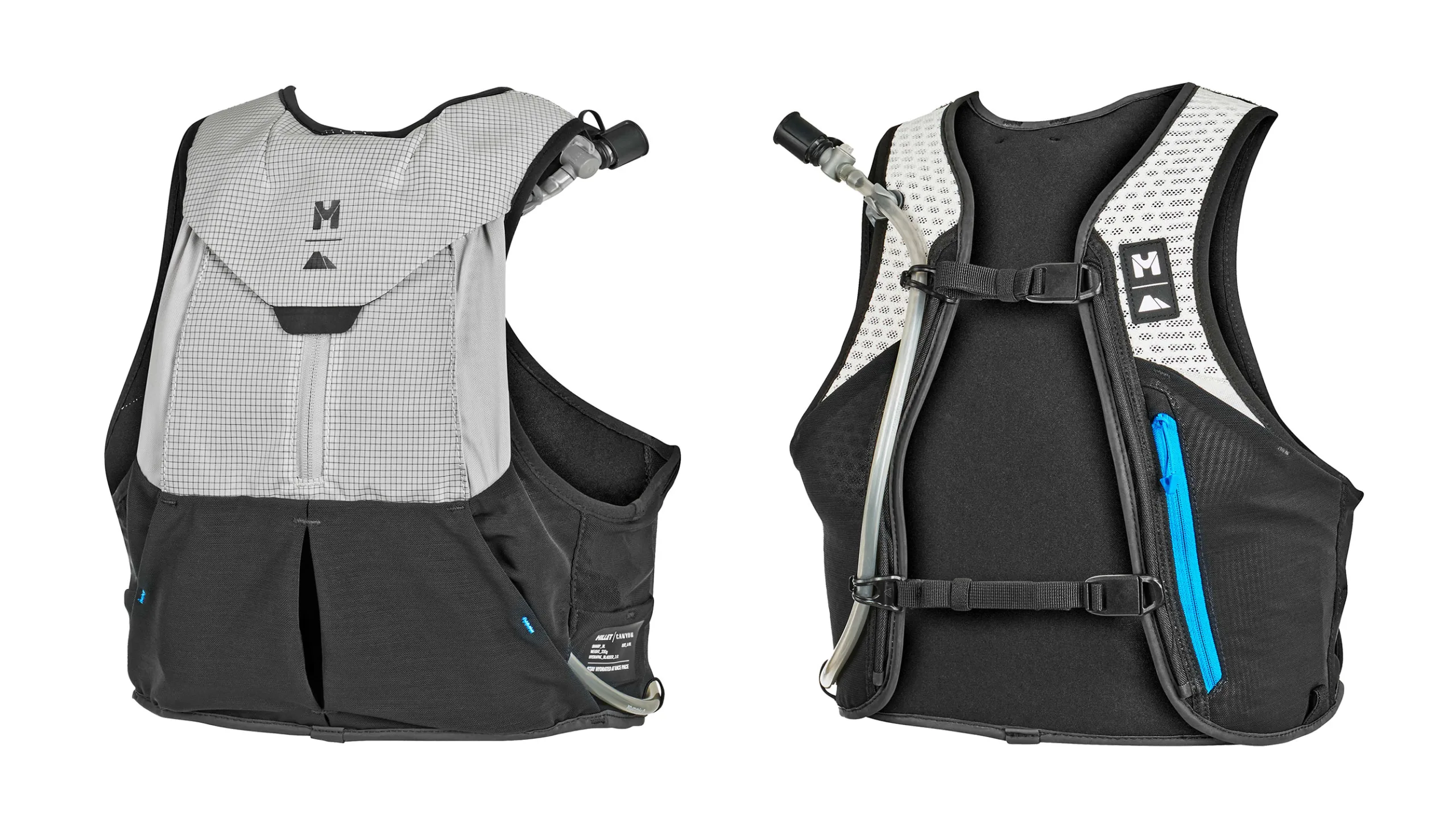 Canyon x Millet Sharp 3L hydration vest backpack, front & back