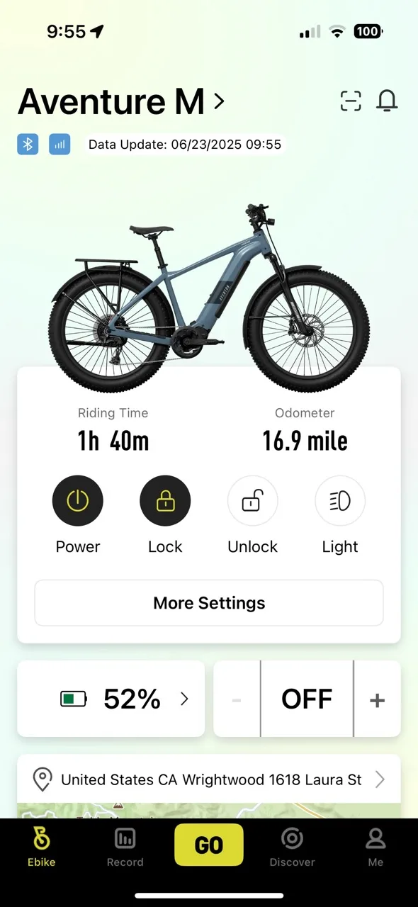 Aventon Aventure M main page
