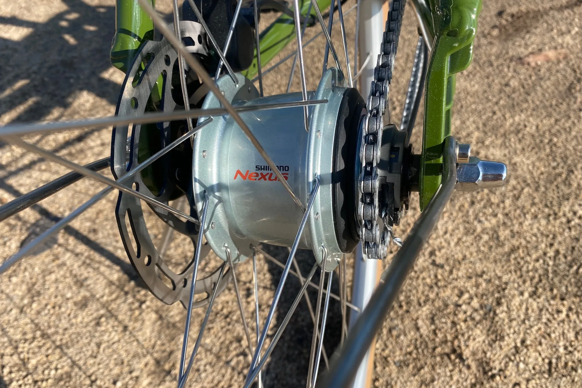 The Shimano Nexus 8-speed hub on the Driggs