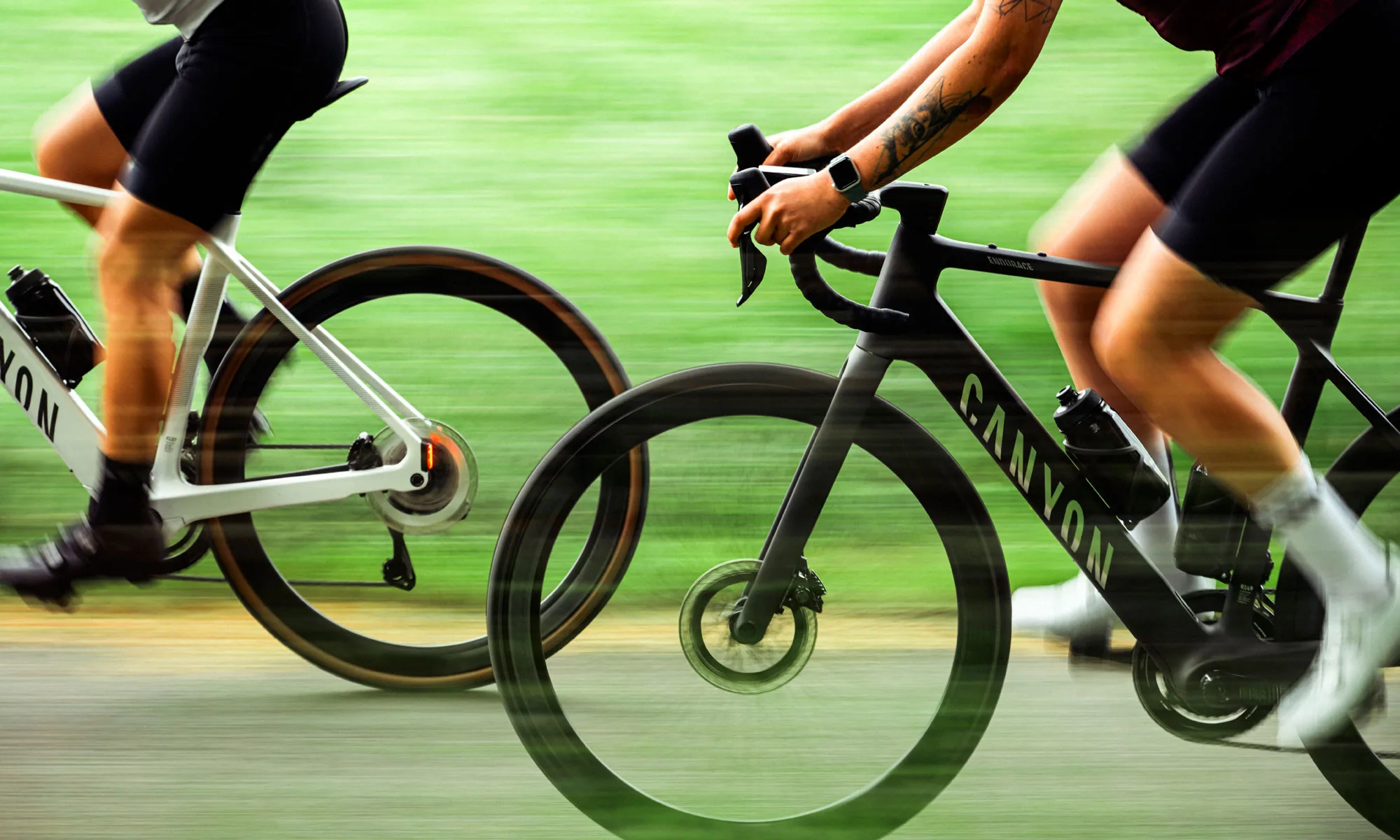 Canyon Endurace:ONFly lightweight carbon road ebike with TQ HPR40 motor, riding