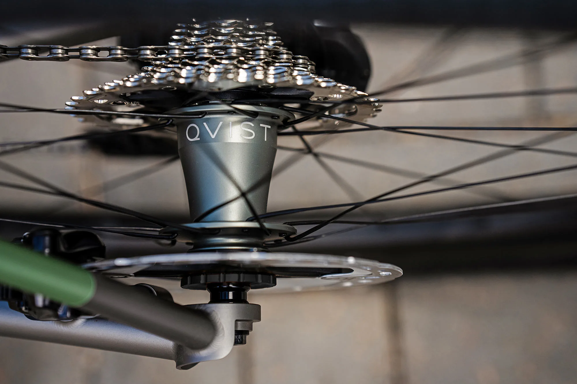 Hunt x Qvist 40 Limitless Gravel limited edition aero wheelset, in a bike