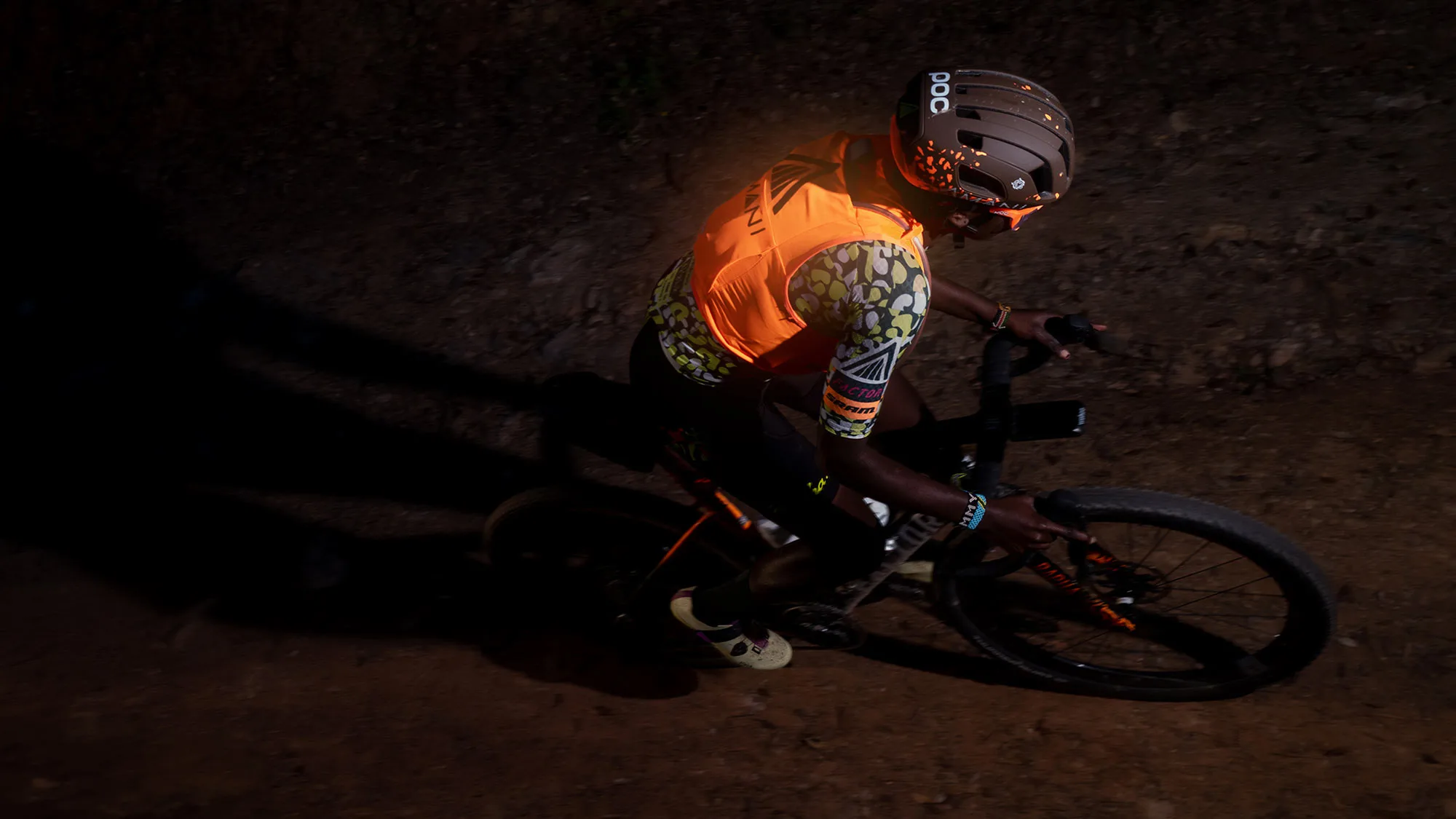 POC x Team Amani collab, all-new Ultra Vest hydration vest and limited edition Cytal aero road helmet for gravel ultra cycling racing, top view