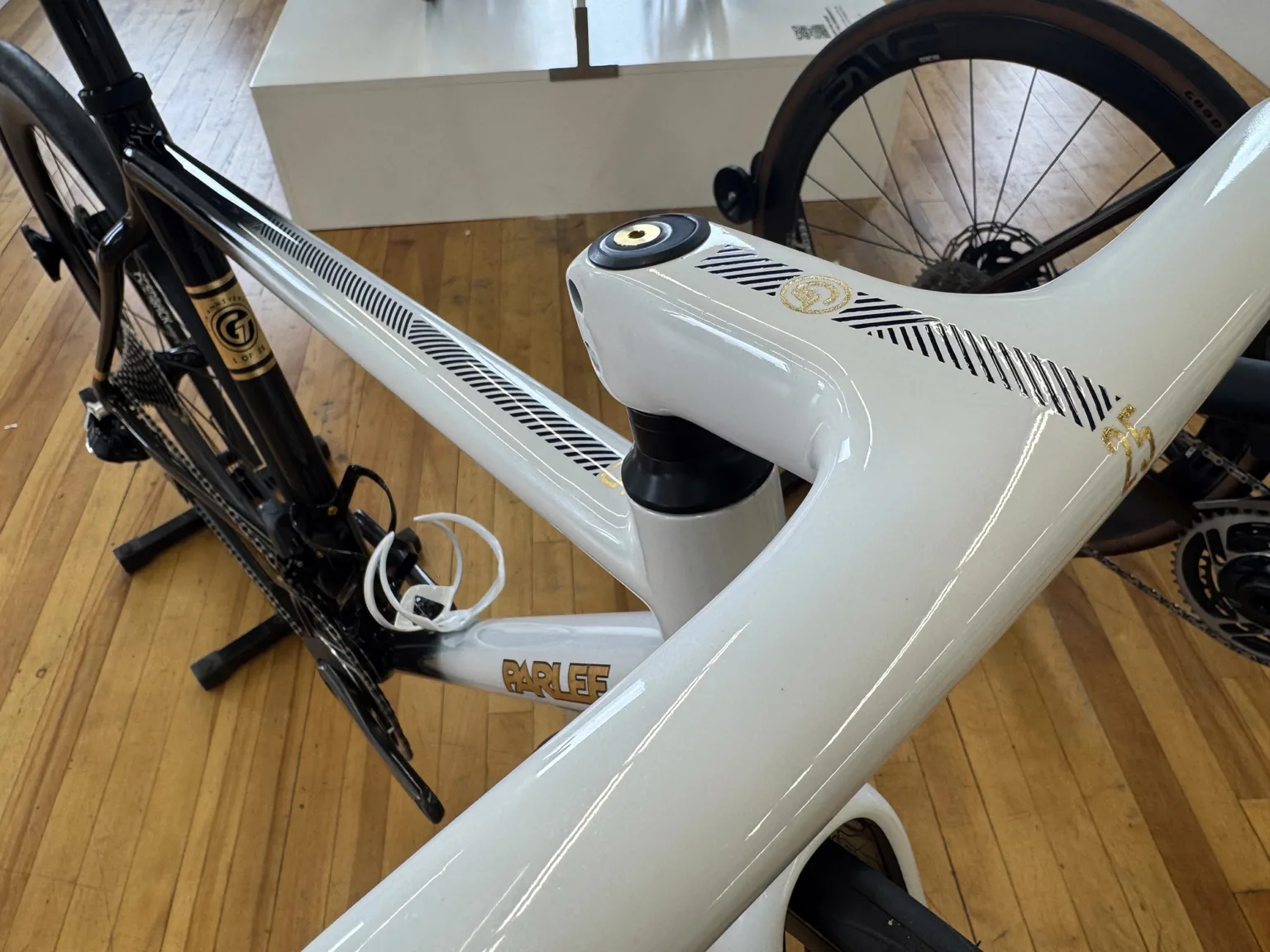 closeup details of new parlee z-zero gt 25th anniversary edition.