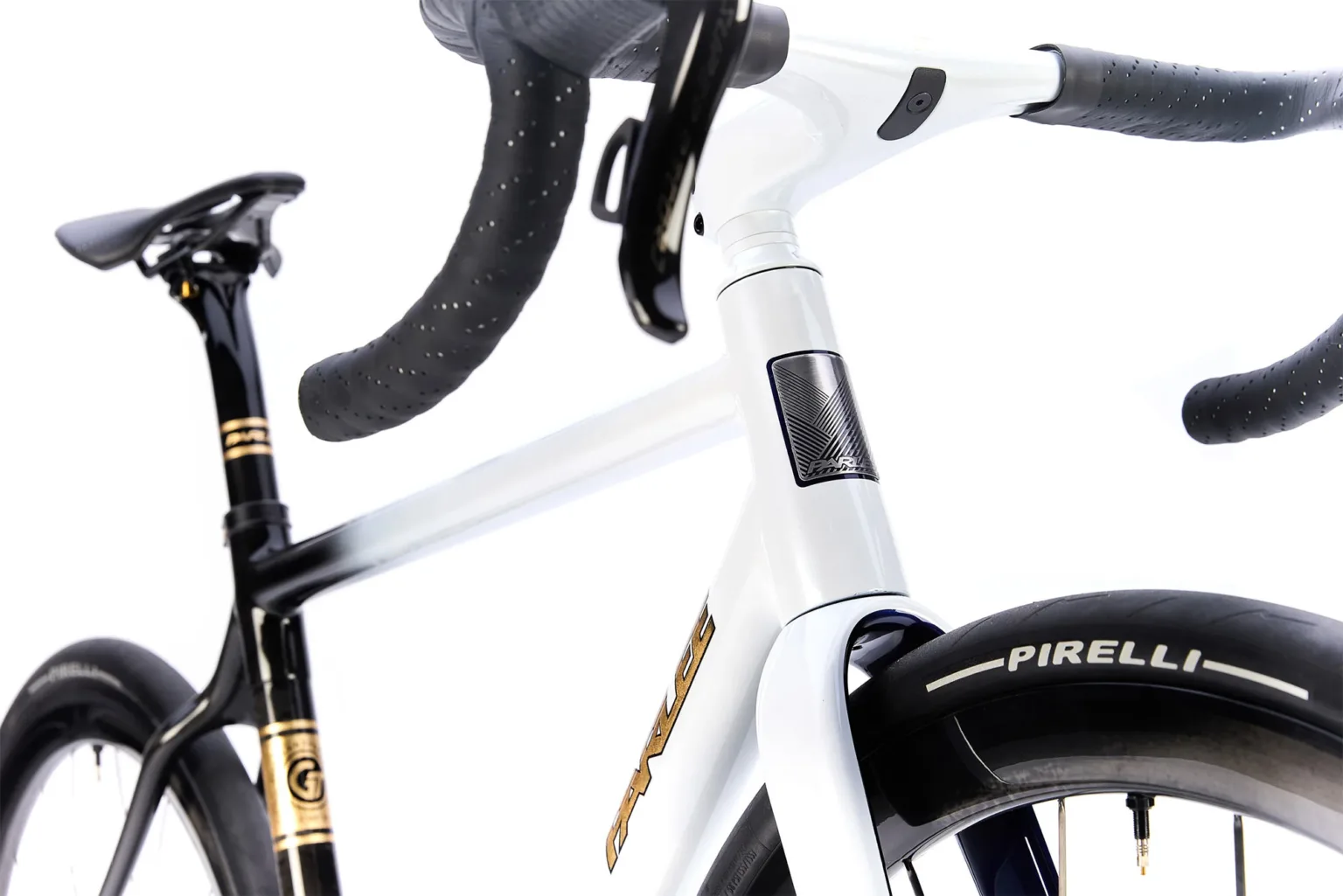 front closeup details of new parlee z-zero gt 25th anniversary edition road bike.