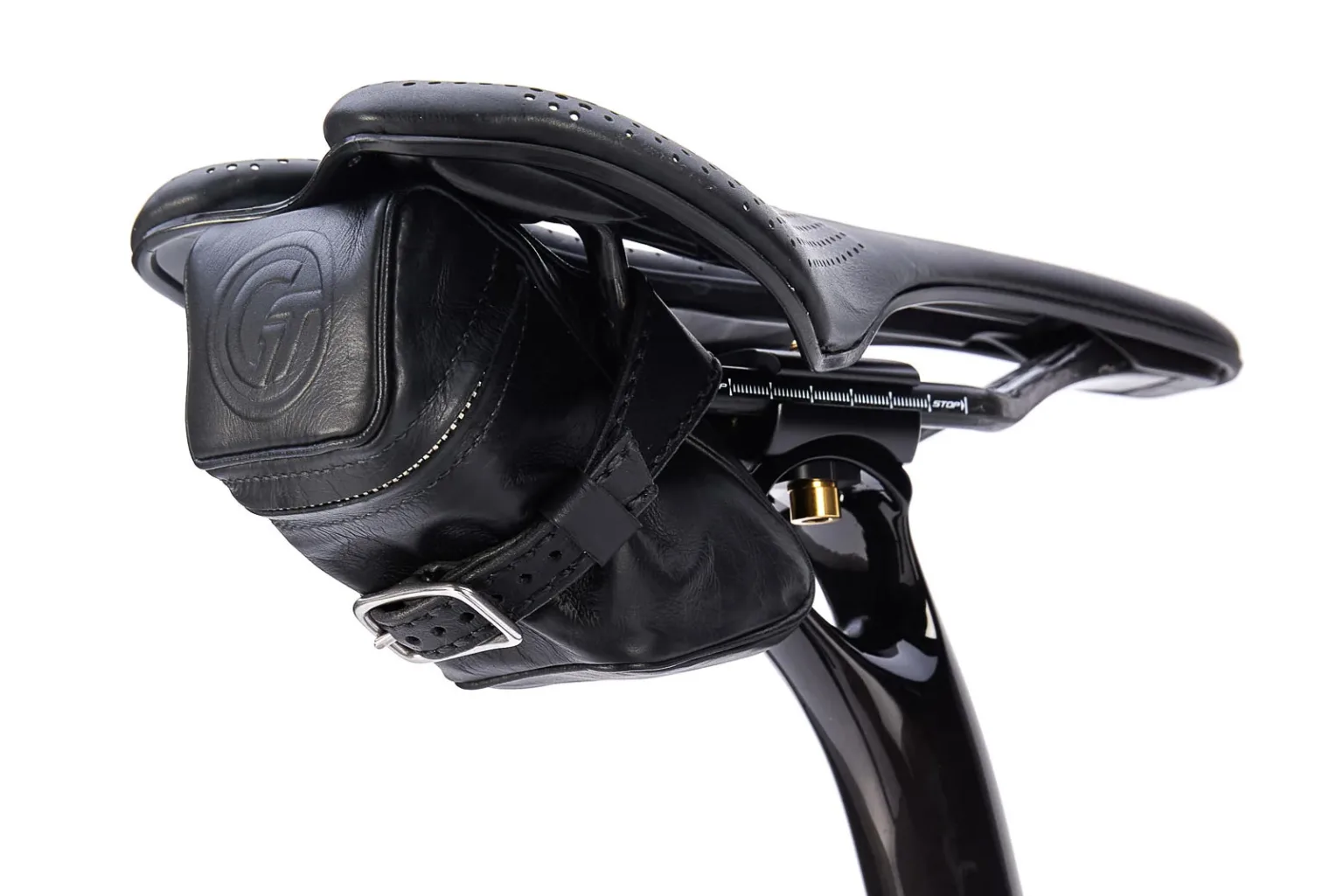 custom seatbag details on new parlee z-zero gt 25th anniversary edition road bike.