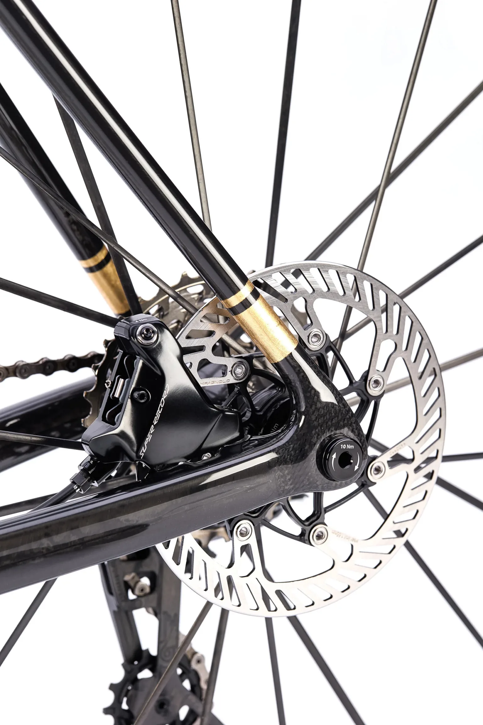 rear brake details of new parlee z-zero gt 25th anniversary edition road bike.