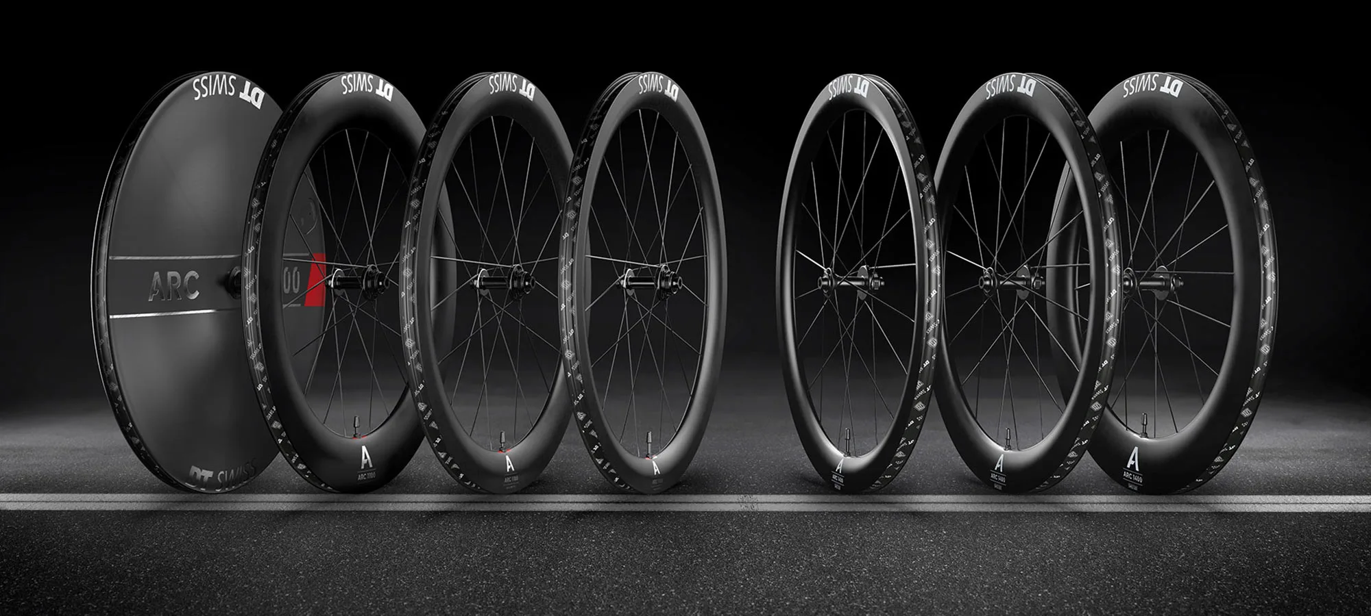 2025 DT Swiss ARC v3 carbon aero road bike wheels, full aerodynamic family