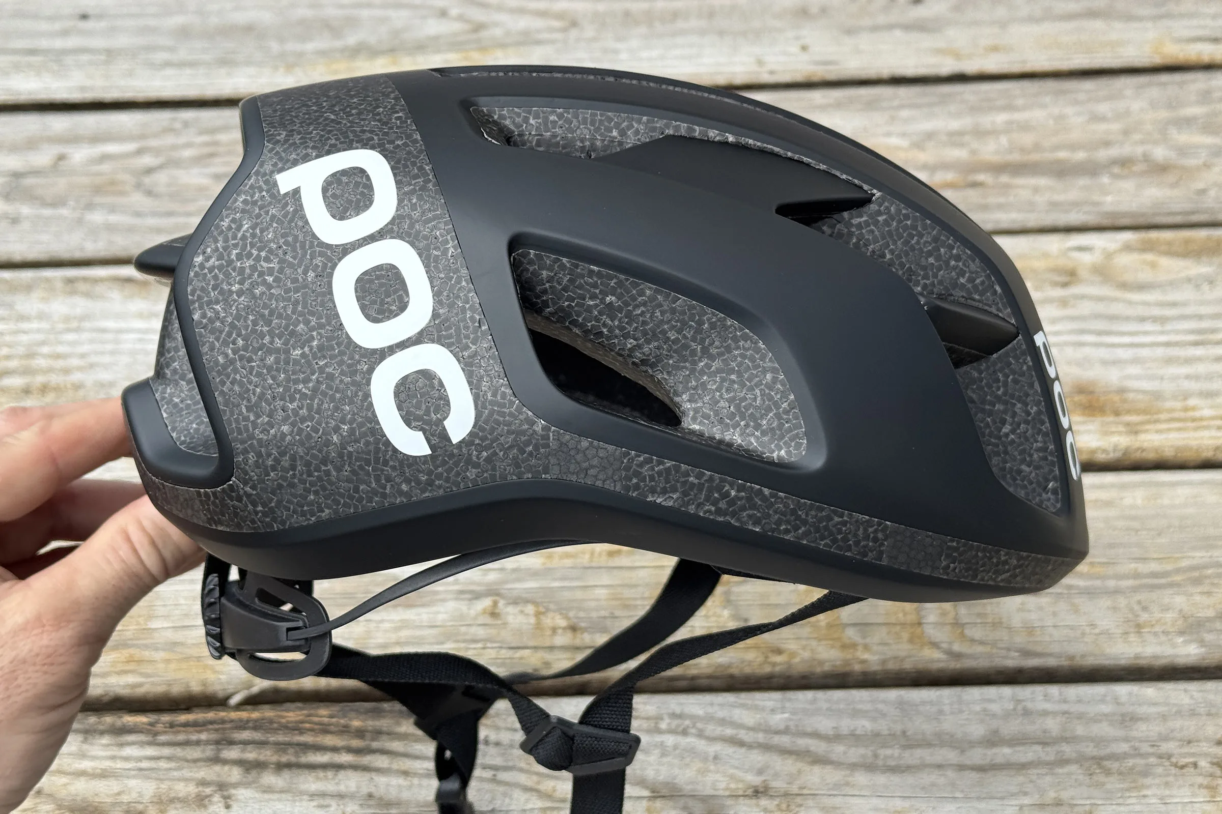 2025 POC Cytal Lite lightweight fully-vented road bike helmet, side view