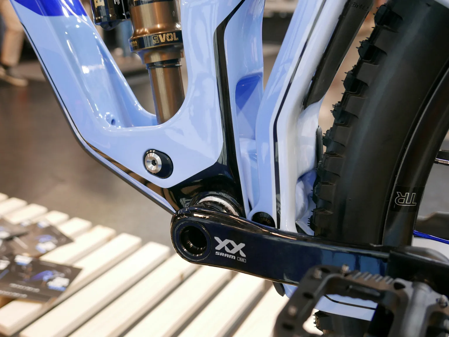 2025 Prime Trail prototype 140mm carbon mountain bike, lower short link