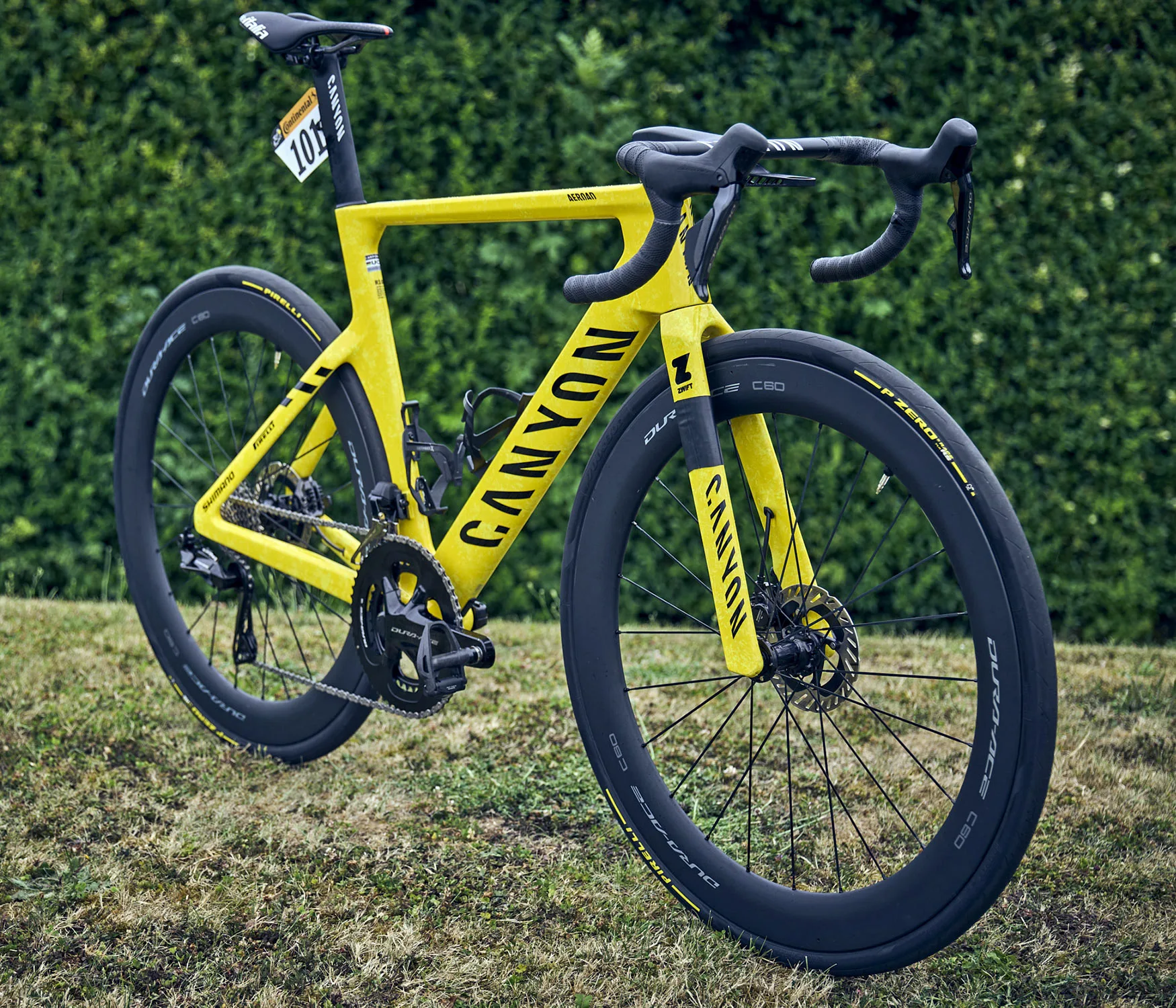 2025 Tour de France MyCanyon Aeroad CFR yellow jersey general classification leader edition of Jasper Philipsen