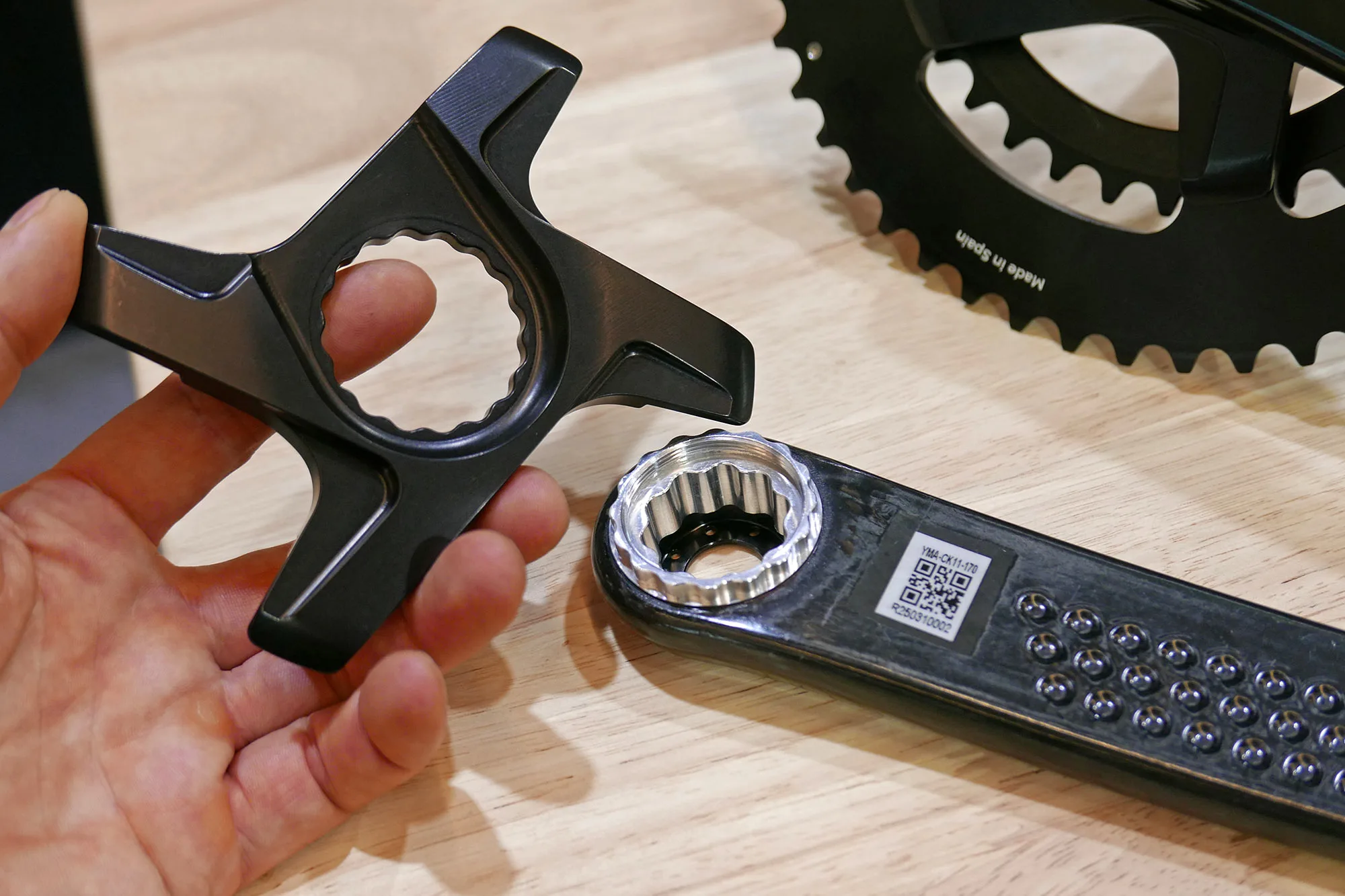QO Race SL ultralight carbon road bike crankset, bnew spider